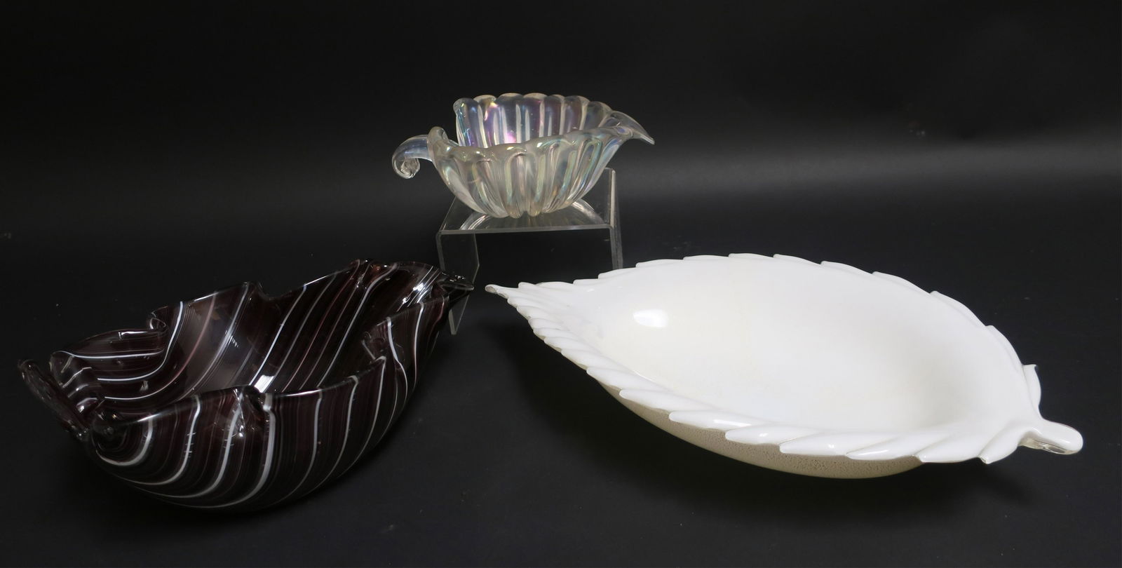 3 Art Glass Bowls, Venini Murano (1 of 4)