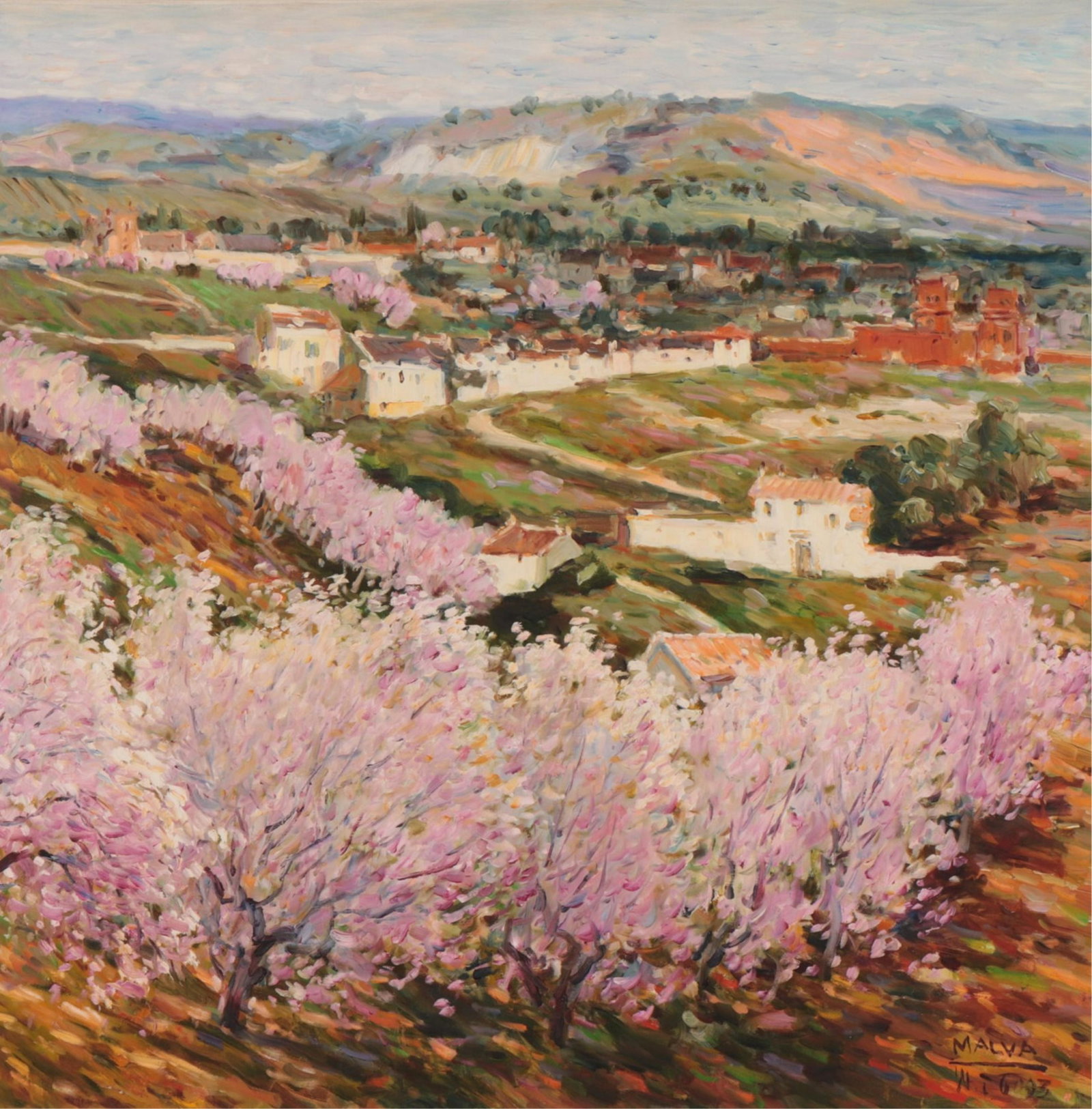 MALVA - Tuscan Blossoms: Omar Hamdi MALVA (Syrian, 1951-2015). Signed lower right. (HEAR1066)(EL) Dimensions: 32 x 32" unframed