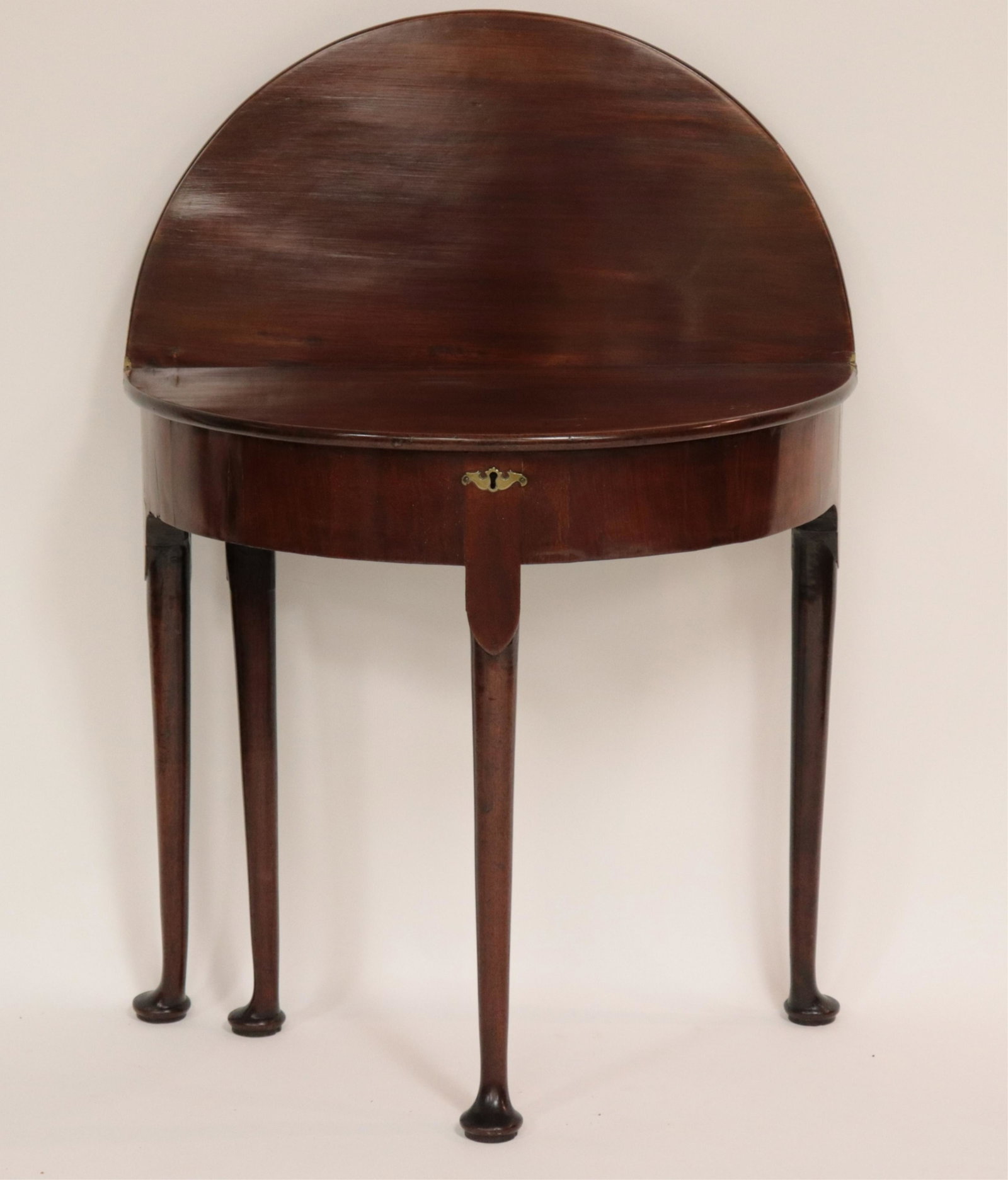 George III Mahogany Games Table, 18th C: Turned lets, paw feet. (PEPA1124)(MS) Dimensions: 28.25 H x 29.25 W x 14.5 D