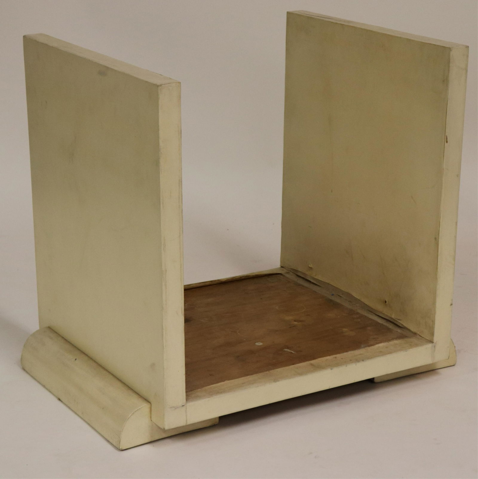 Art Deco Parchment Veneered Bench: Art Deco Parchment Veneered Bench, possibly by Pierre Chareau. Note: Francias "1918-1925" footnote, Alert Leug Editions "L'Art decoratif" Illustrated pp62 (NJWA273)(MS) Dimensions: 25 1/3" H x 29 1/2"