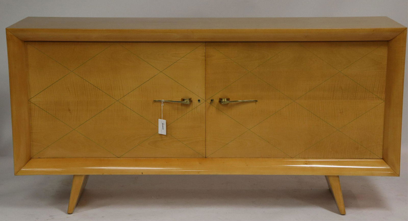 Raymond Subes Inlaid Maple Side Cabinet: Raymond Subes Inlaid Maple Side Cabinet, circa 1940 (NJWA109)(MS) Dimensions: 35 1/2" H x 70 3/4" W x 17 3/4" D Property from the Estate of an Important New York Modernism Dealer.