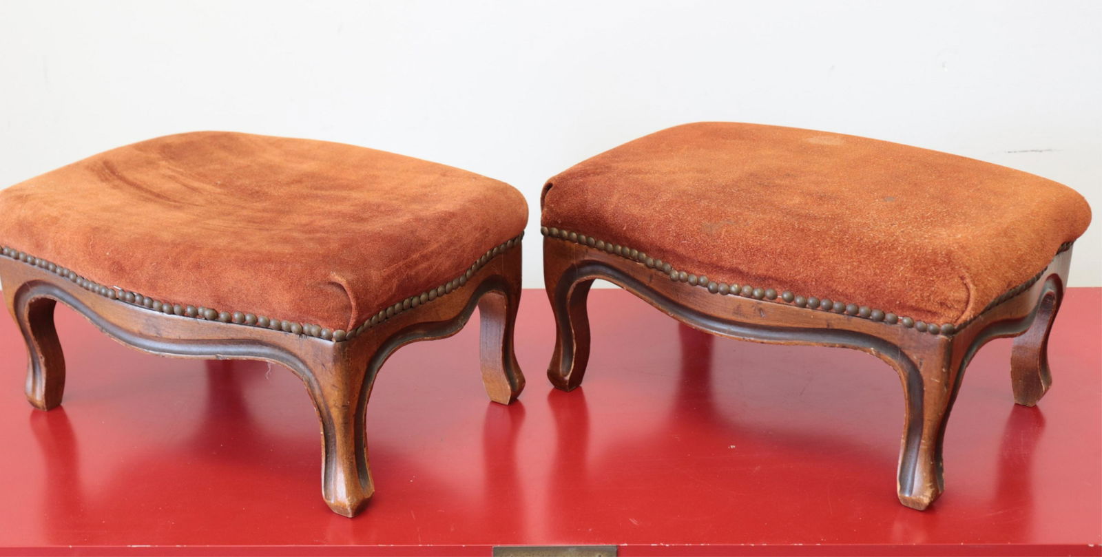 Pair Louis XV Style Footstools (1 of 1)