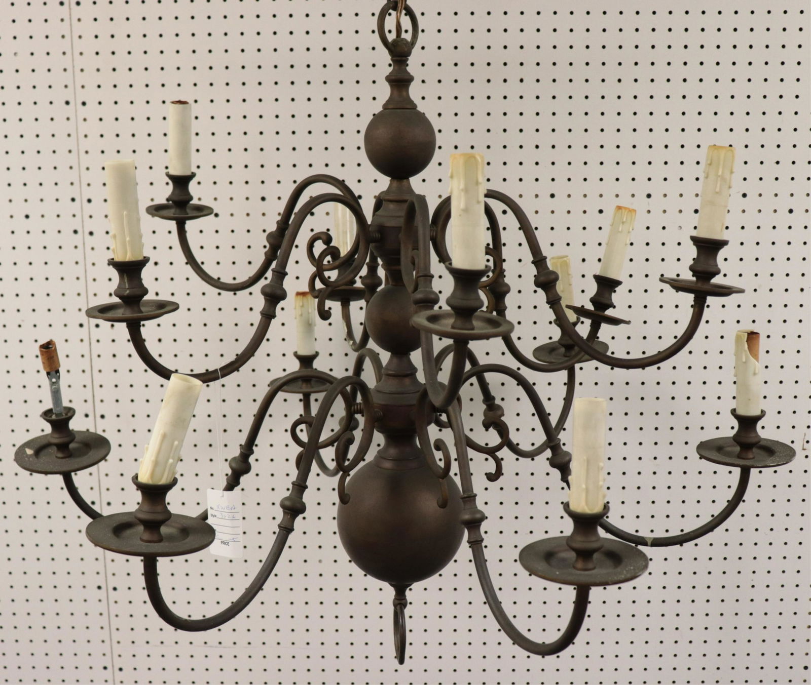 12-Light Brass Finish Dutch Style Chandelier (1 of 2)