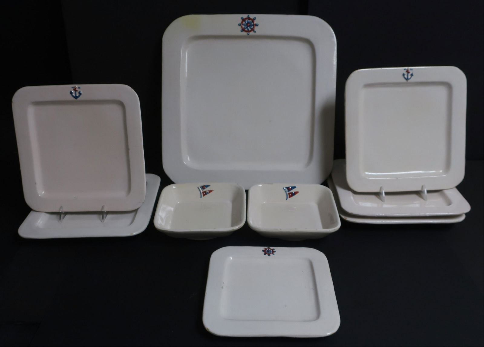 8 Handmade Italian Nautical Pottery Pieces (1 of 2)