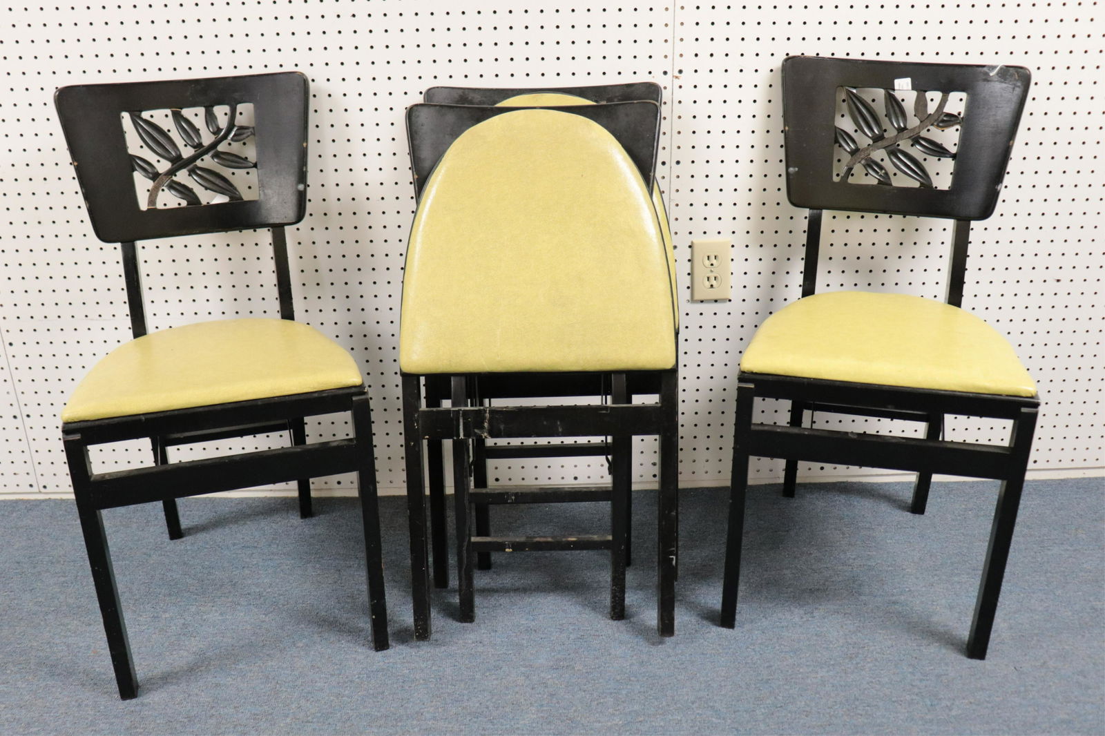 4 Black Painted Folding Chairs (1 of 2)