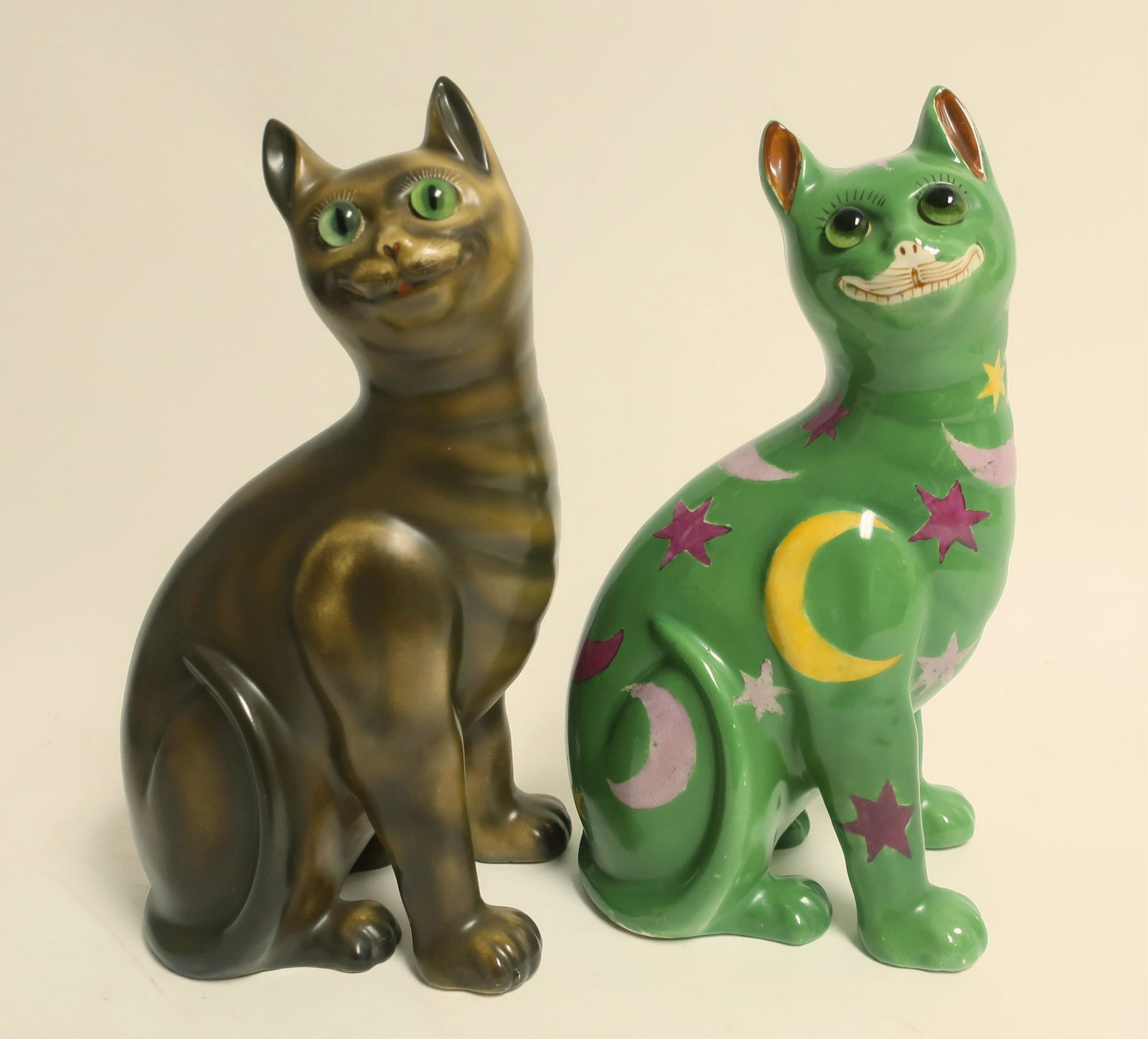 2 Galle Style Ceramic Cats (1 of 2)