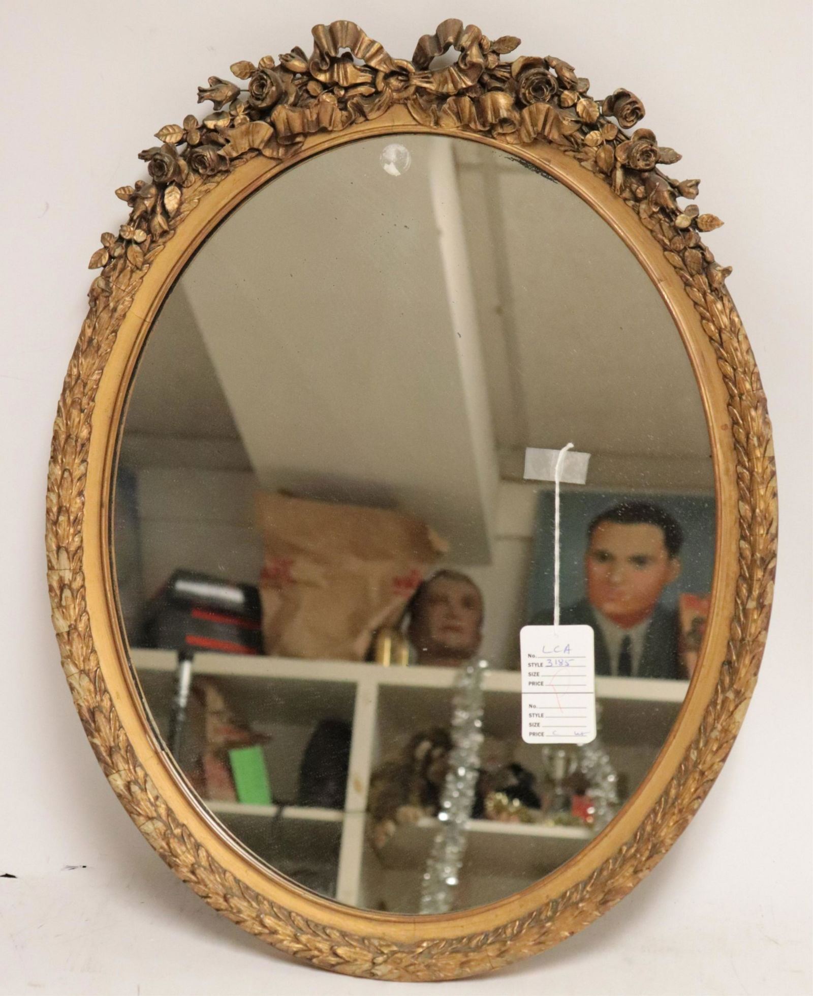 Gilt Framed Oval Mirror (1 of 2)
