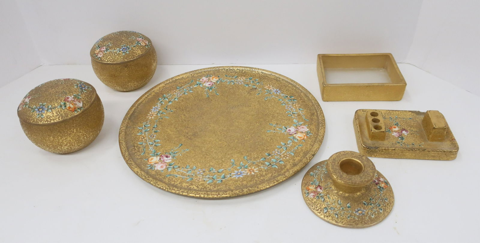 Gilt Glass Partial Dresser Set by DeVilbi (1 of 2)