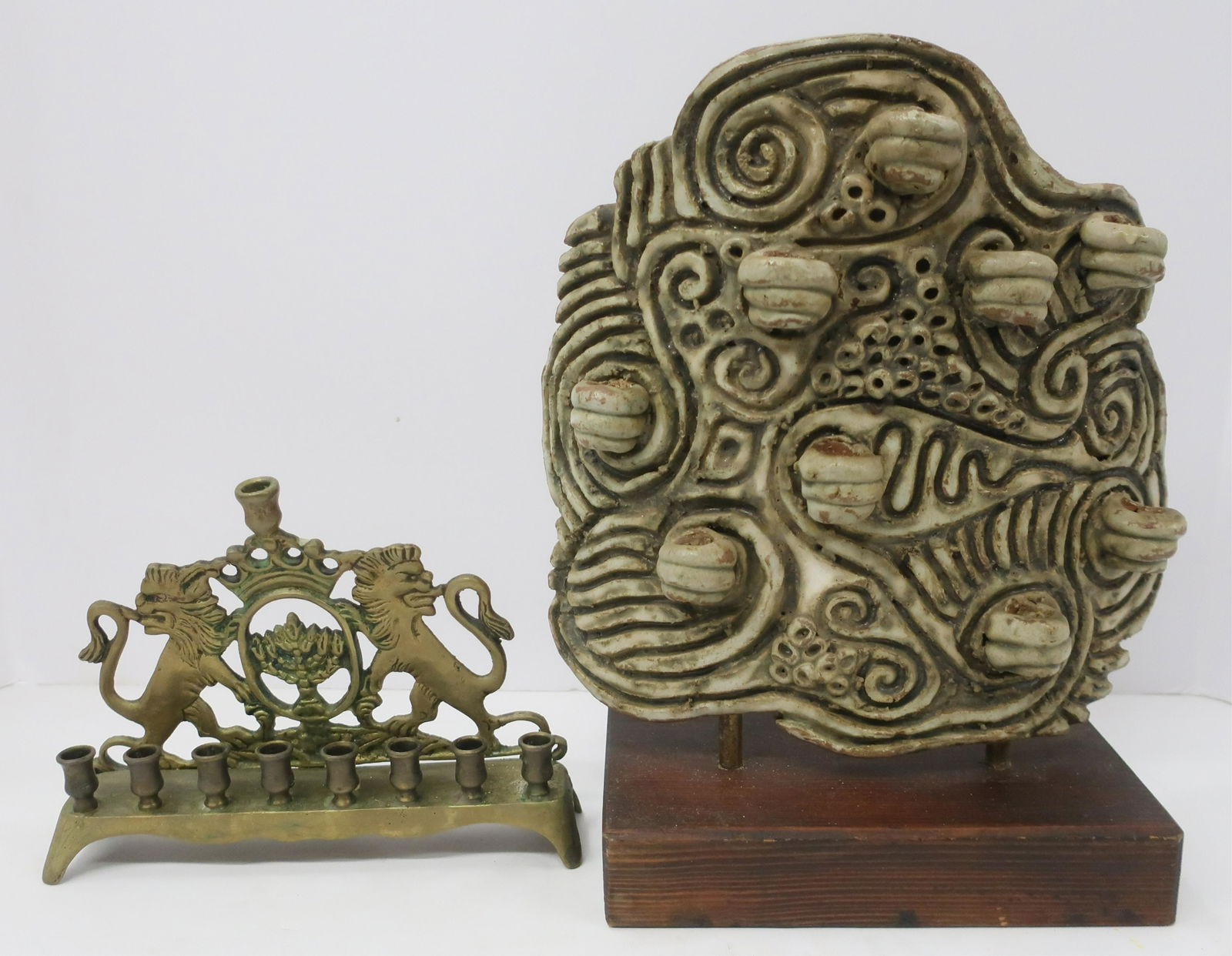 Judaica: 2 Chanukiah lamps (1 of 2)