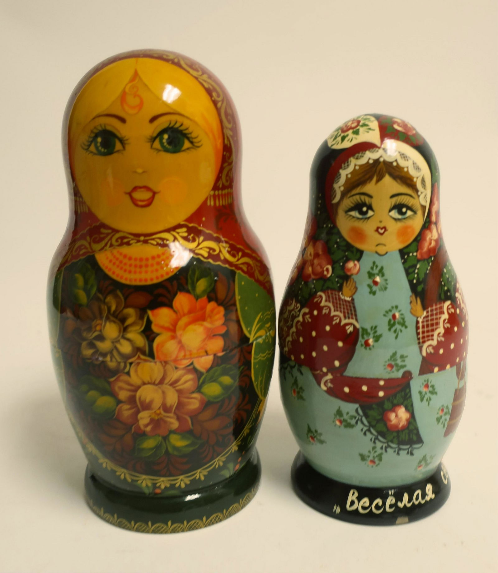 2 Russian Painted Stacking Matryoshka Dolls (1 of 2)