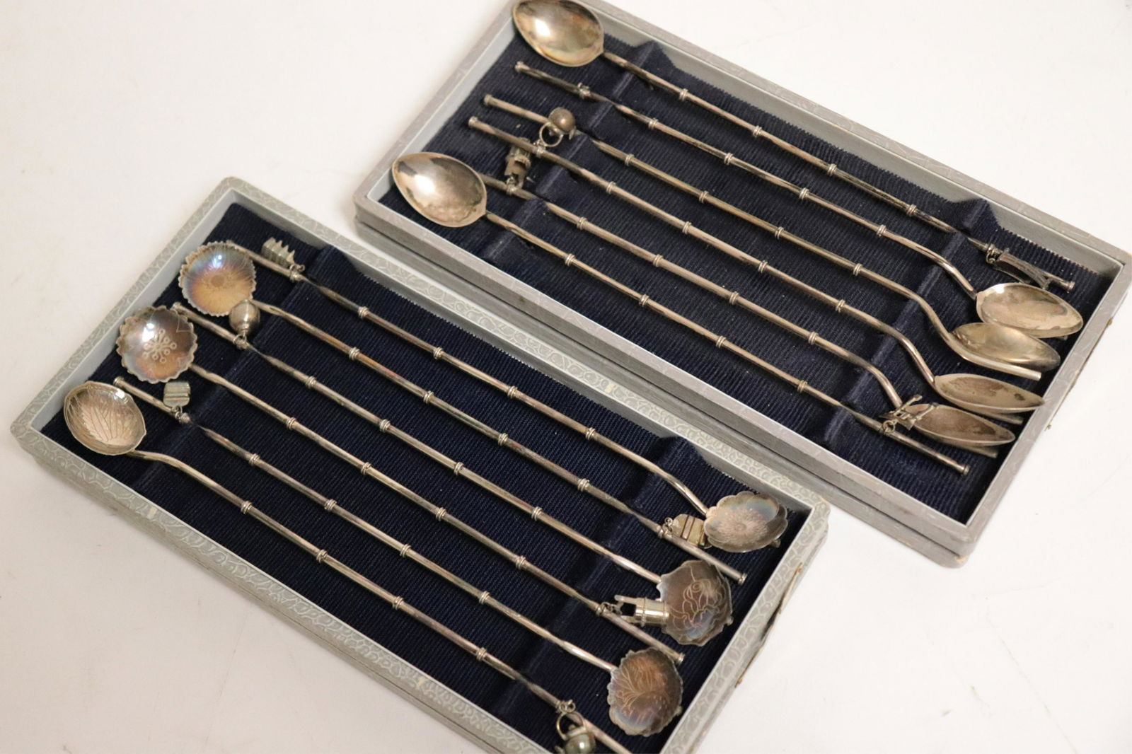 12 Chinese/Japanese .950 Silver Spoons/Straws (1 of 5)