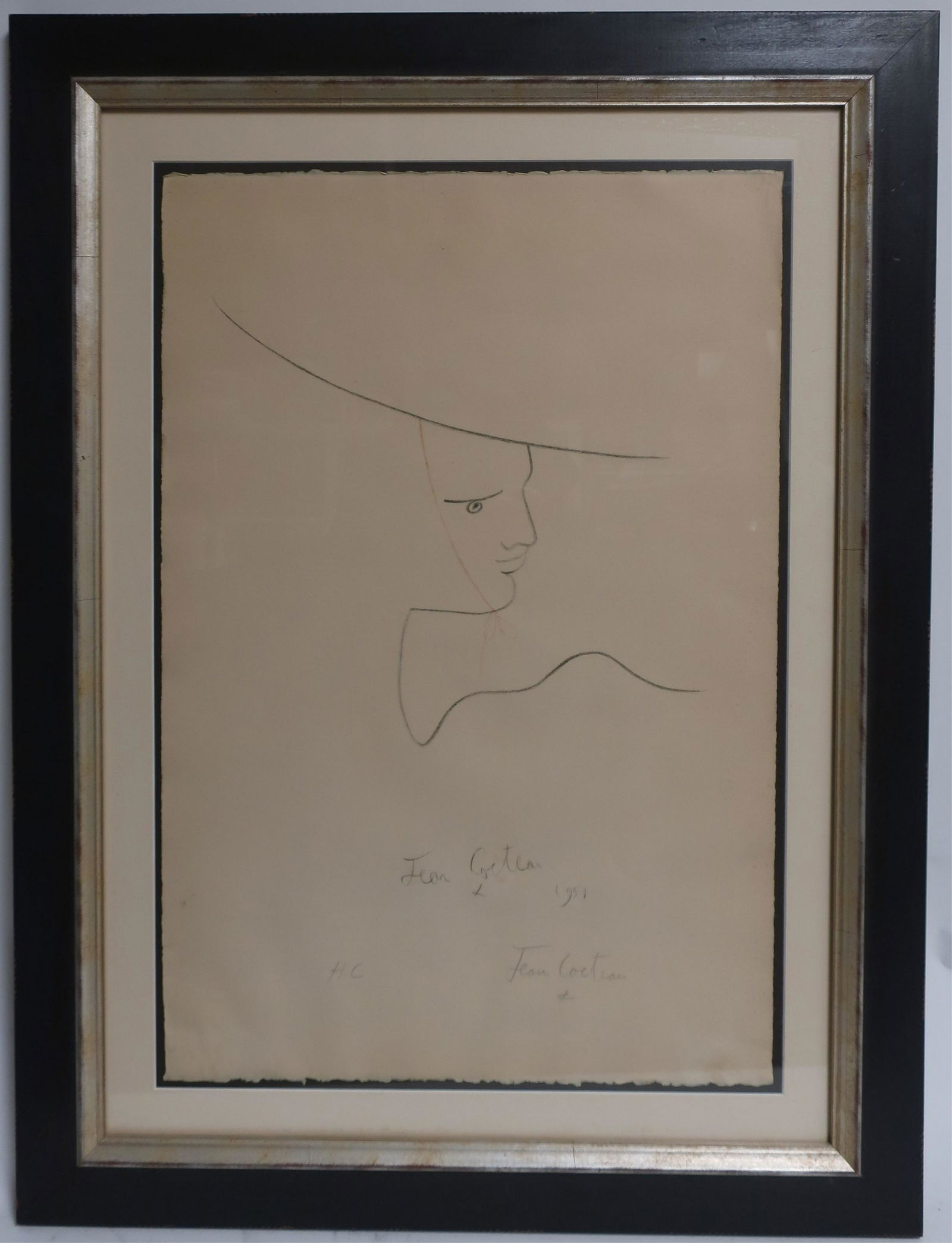 Jean Cocteau, 1889-1963, Face Profile, 1957 (1 of 2)