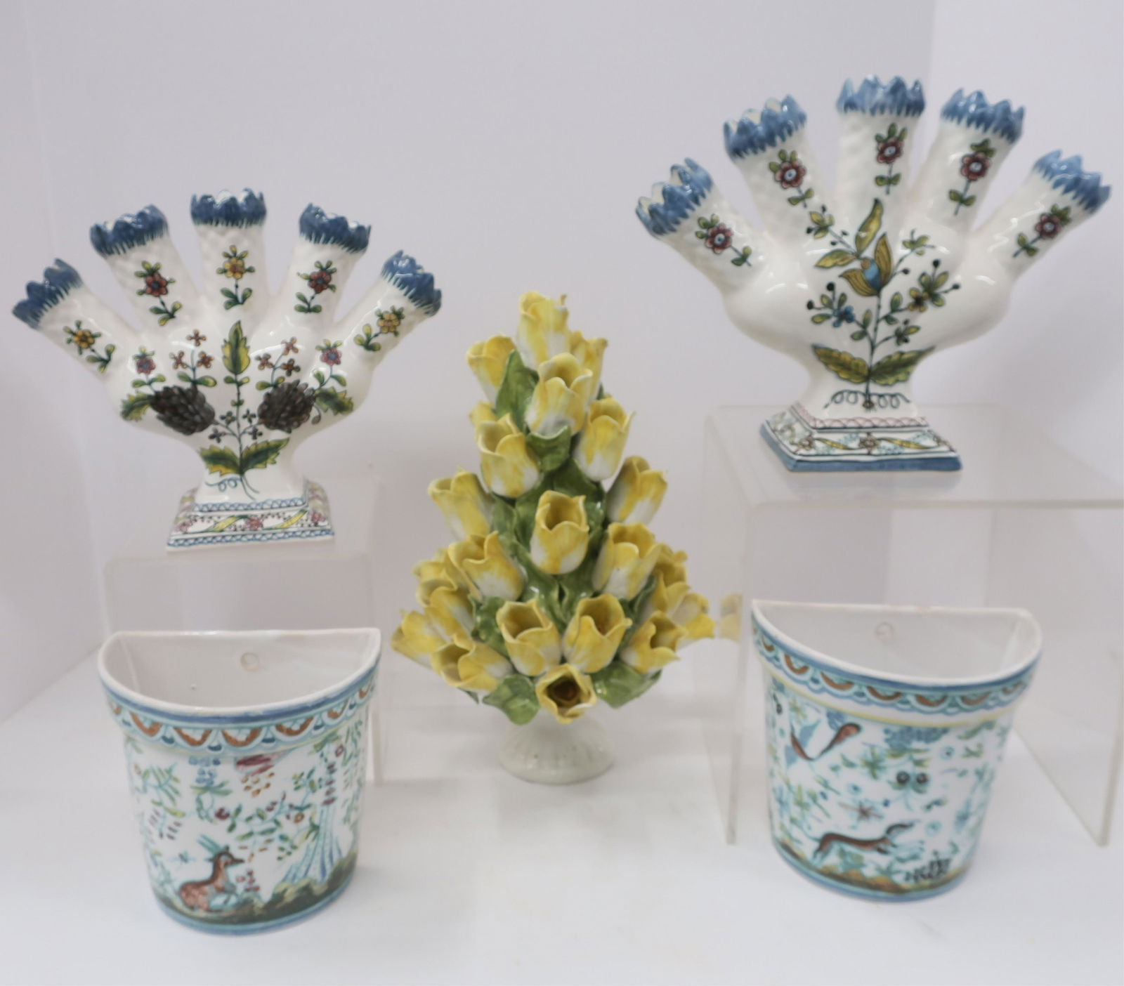 5 Flower Form/Holder Ceramic Vessels (1 of 2)