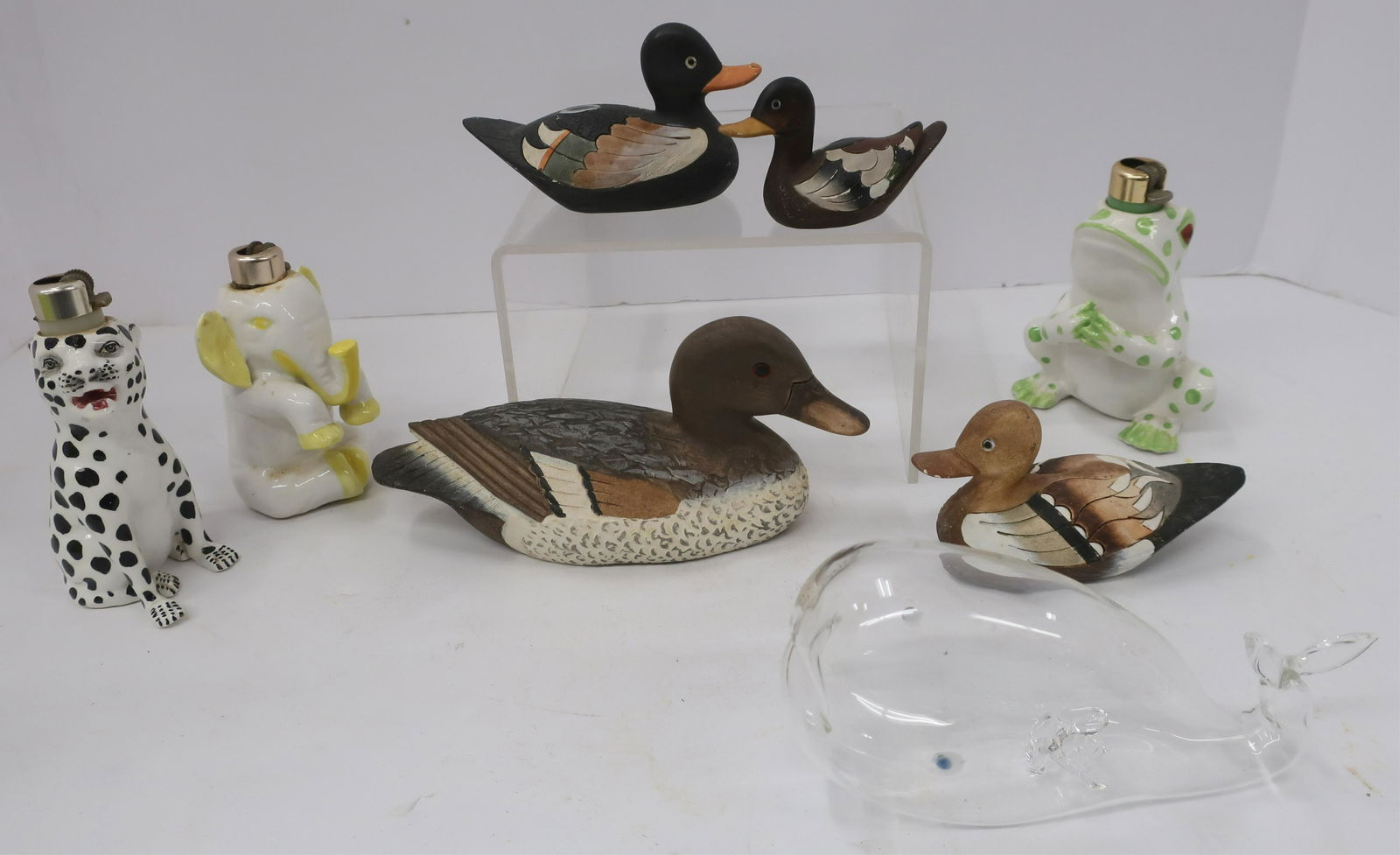 8 Porcelain, Composition & Glass Animal Figures (1 of 2)
