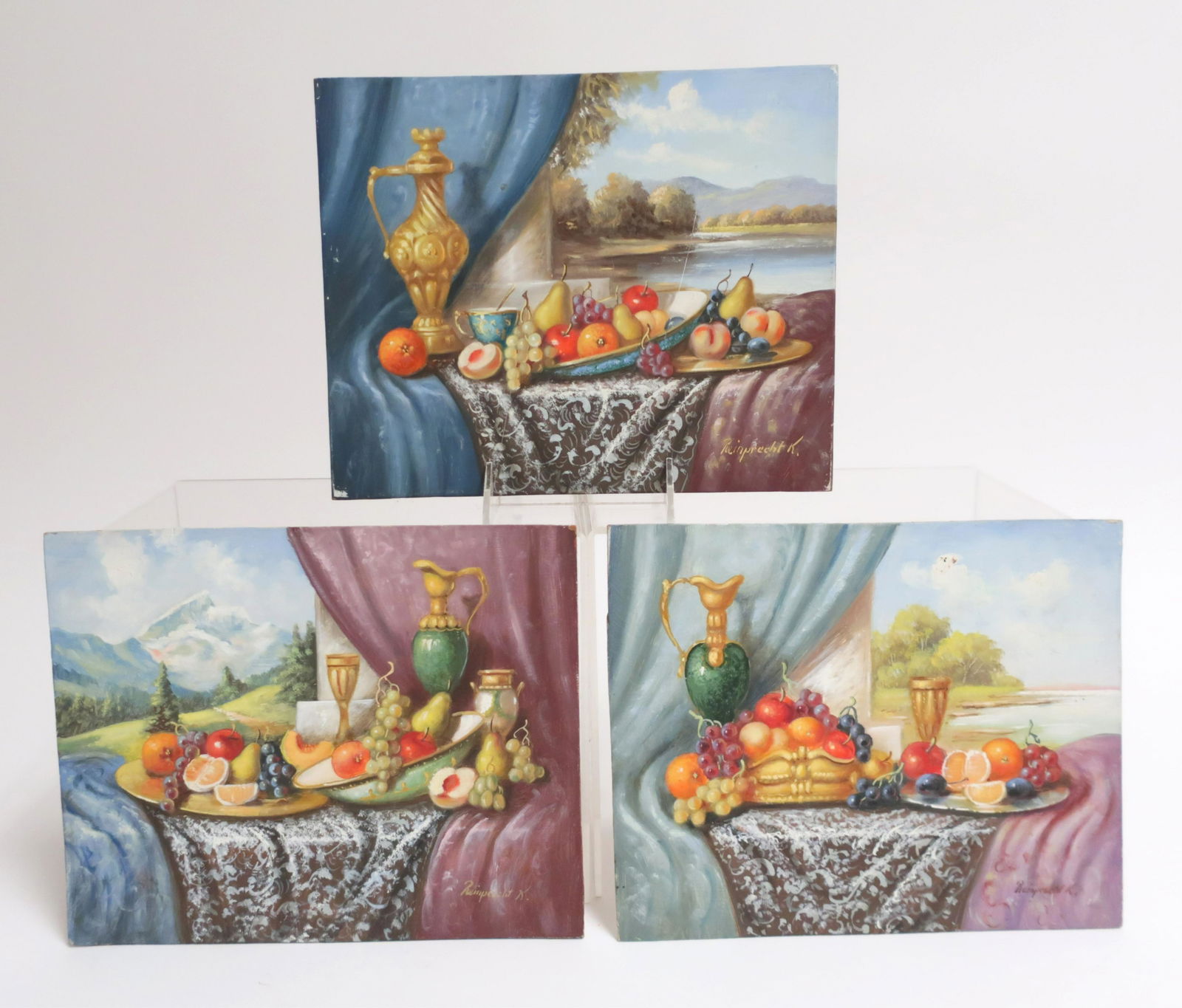 Johan K. Reinprecht, 3 Fruit Still Life, O/B (1 of 5)