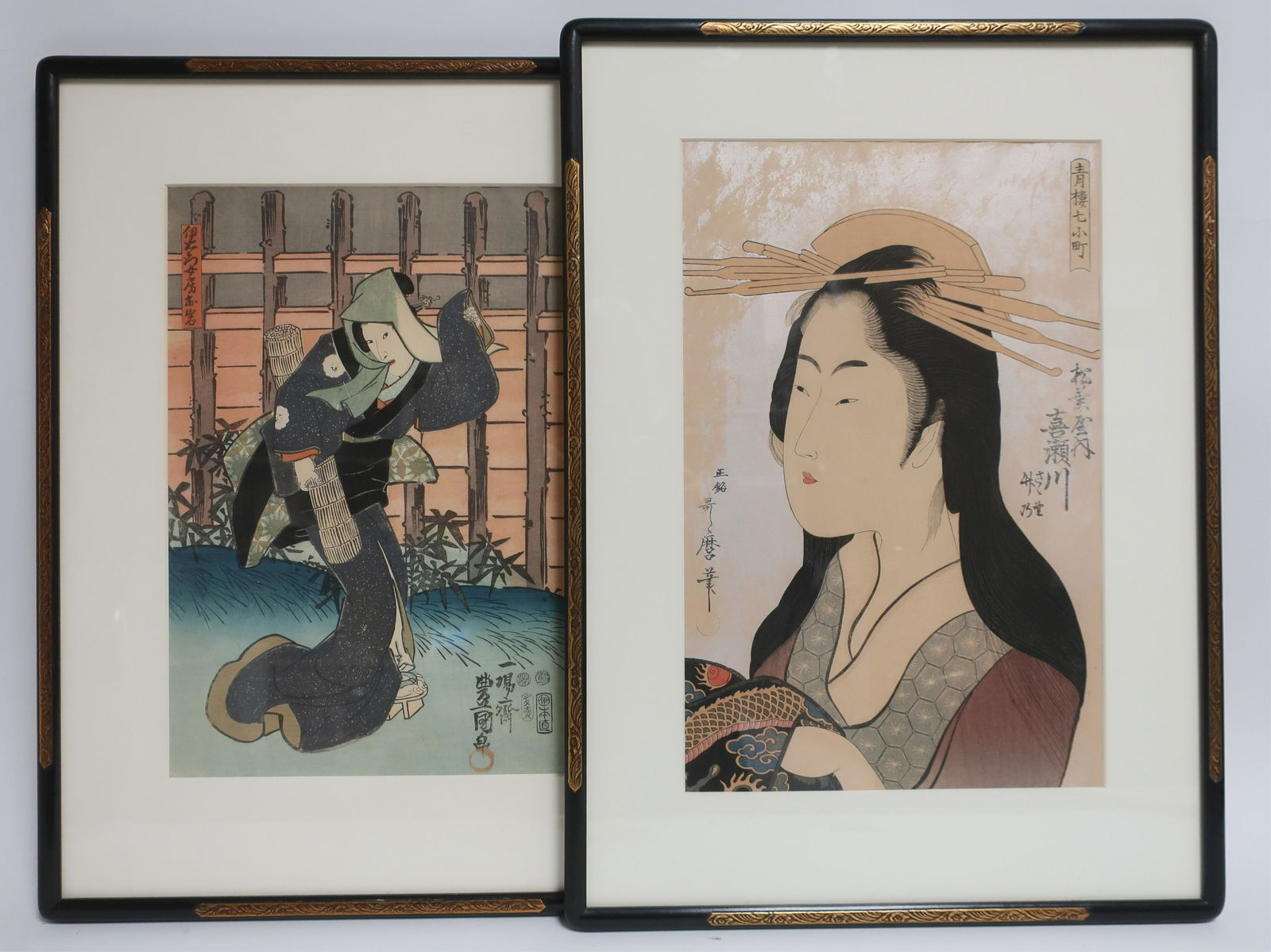 2 Antique Japanese Woodblock Prints: Toyokuni,etc (1 of 1)