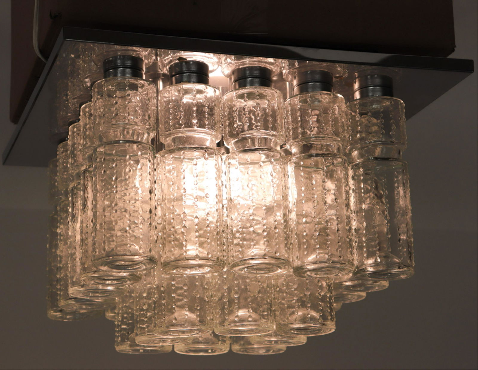 Contemporary Steel & Glass Ceiling Fixture (1 of 8)