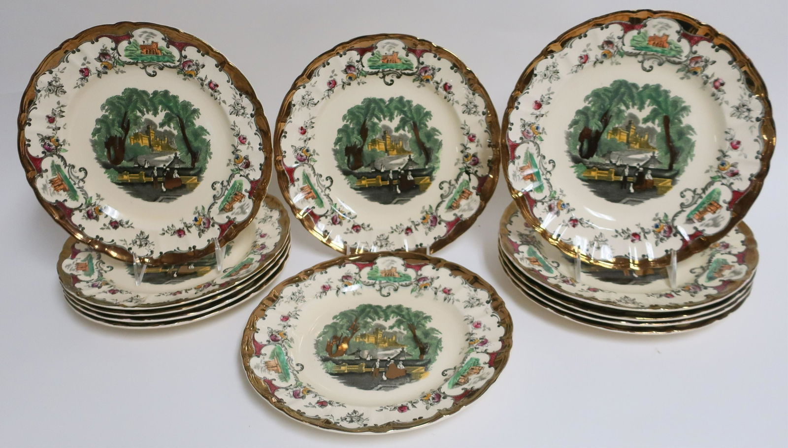 Set of 12 Leeds Ceramic Plates (1 of 5)