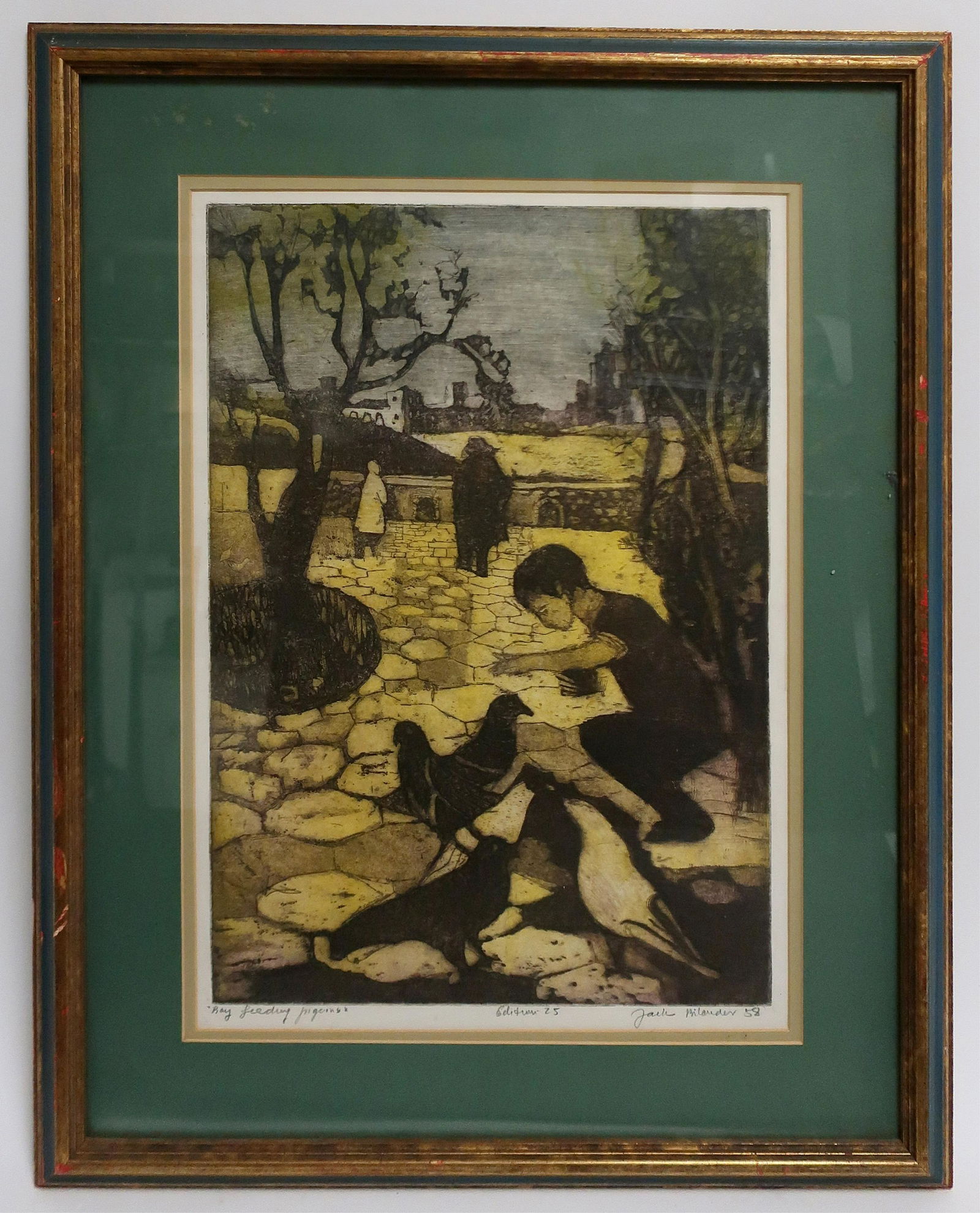 Jack Bilander - Boy Feeding Pigeons, 1958 (1 of 4)