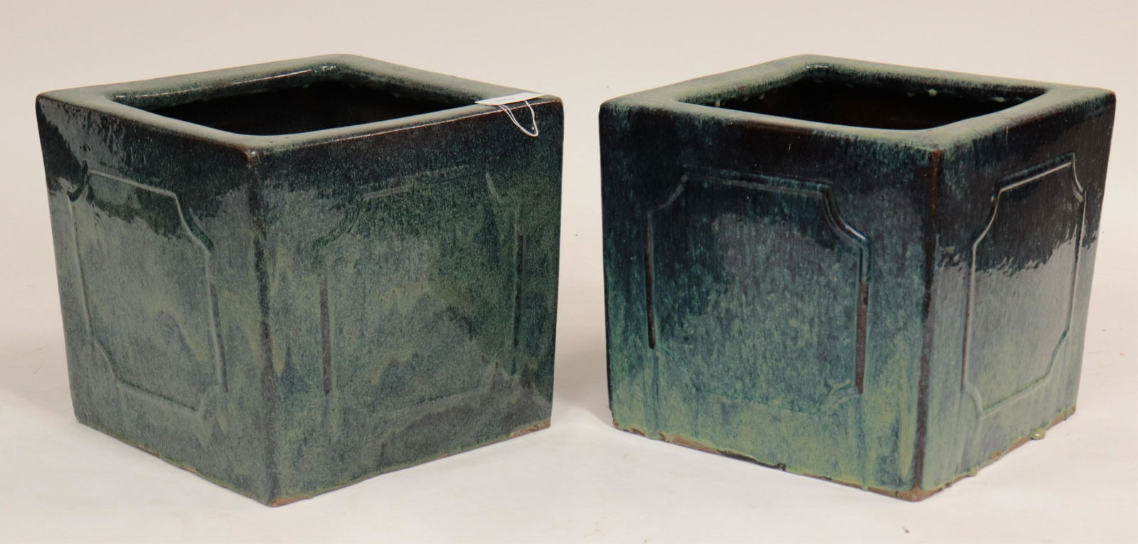 Pair Asian Square Contemporary Planters (1 of 5)
