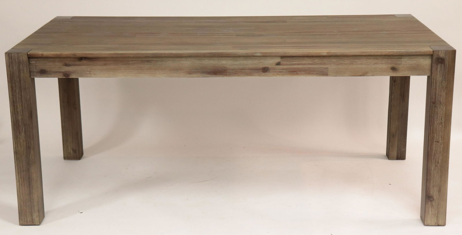 Parson Style Weathered Wood Dining Table (1 of 4)
