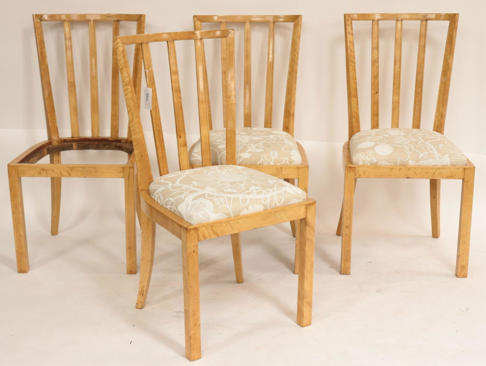 Set of 4 Art Deco Maple Side Chairs, circa 1940 (1 of 6)
