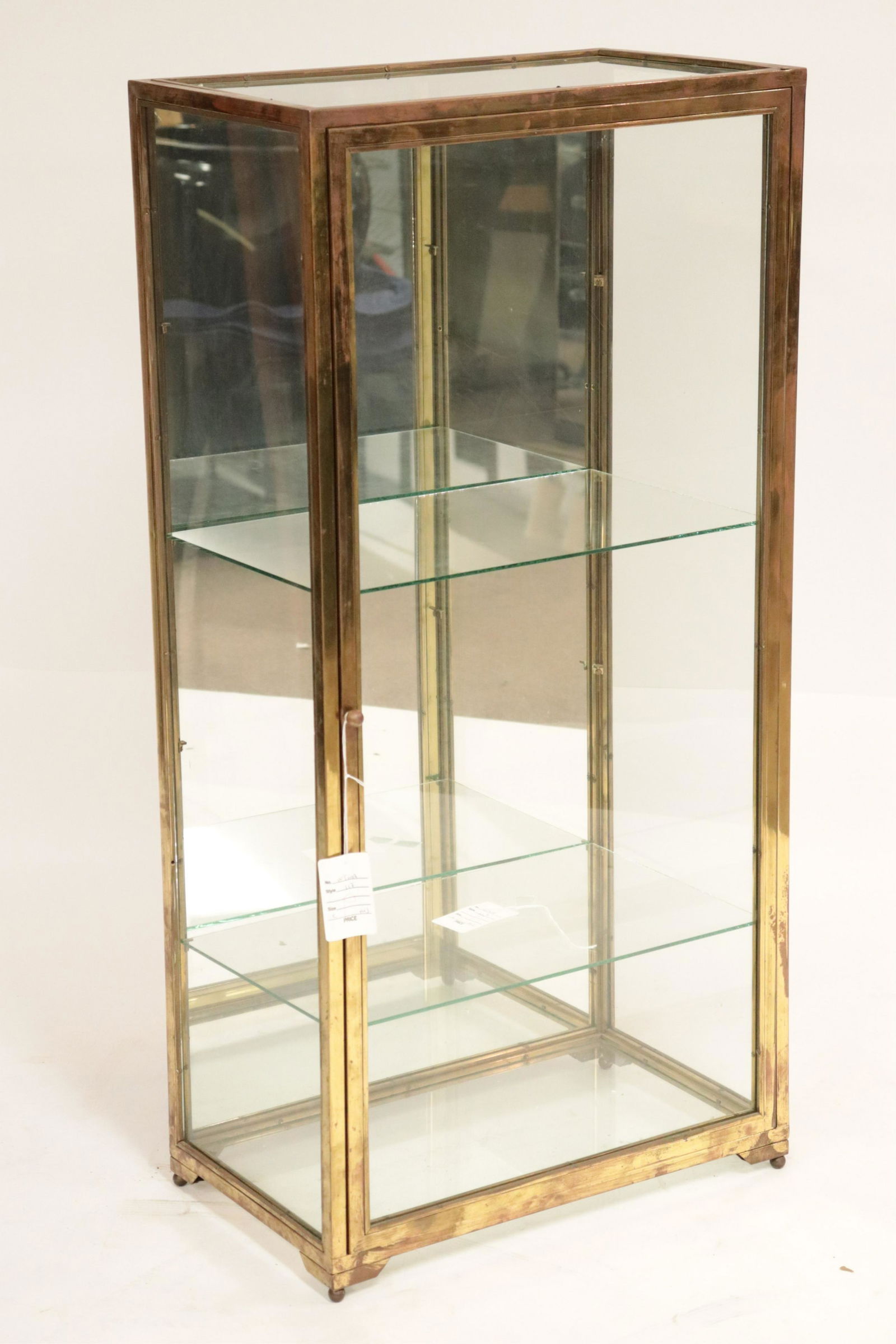 1970's Brass Plated Metal Display Cabinet (1 of 3)