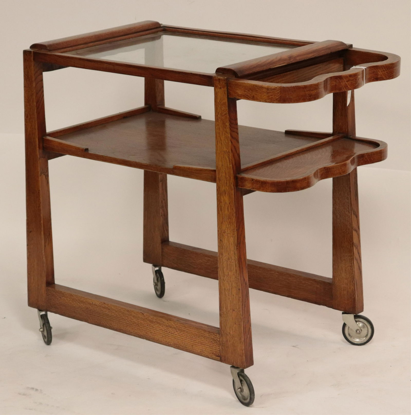 Art Deco Oak Serving Cart, 1930, attr. Maxime Old (1 of 3)