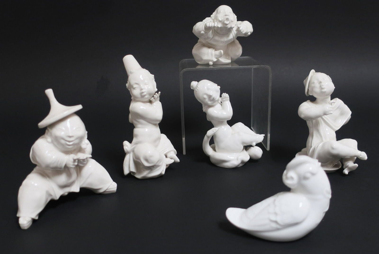 5 KPM White Porcelain Figures with Birds (1 of 6)