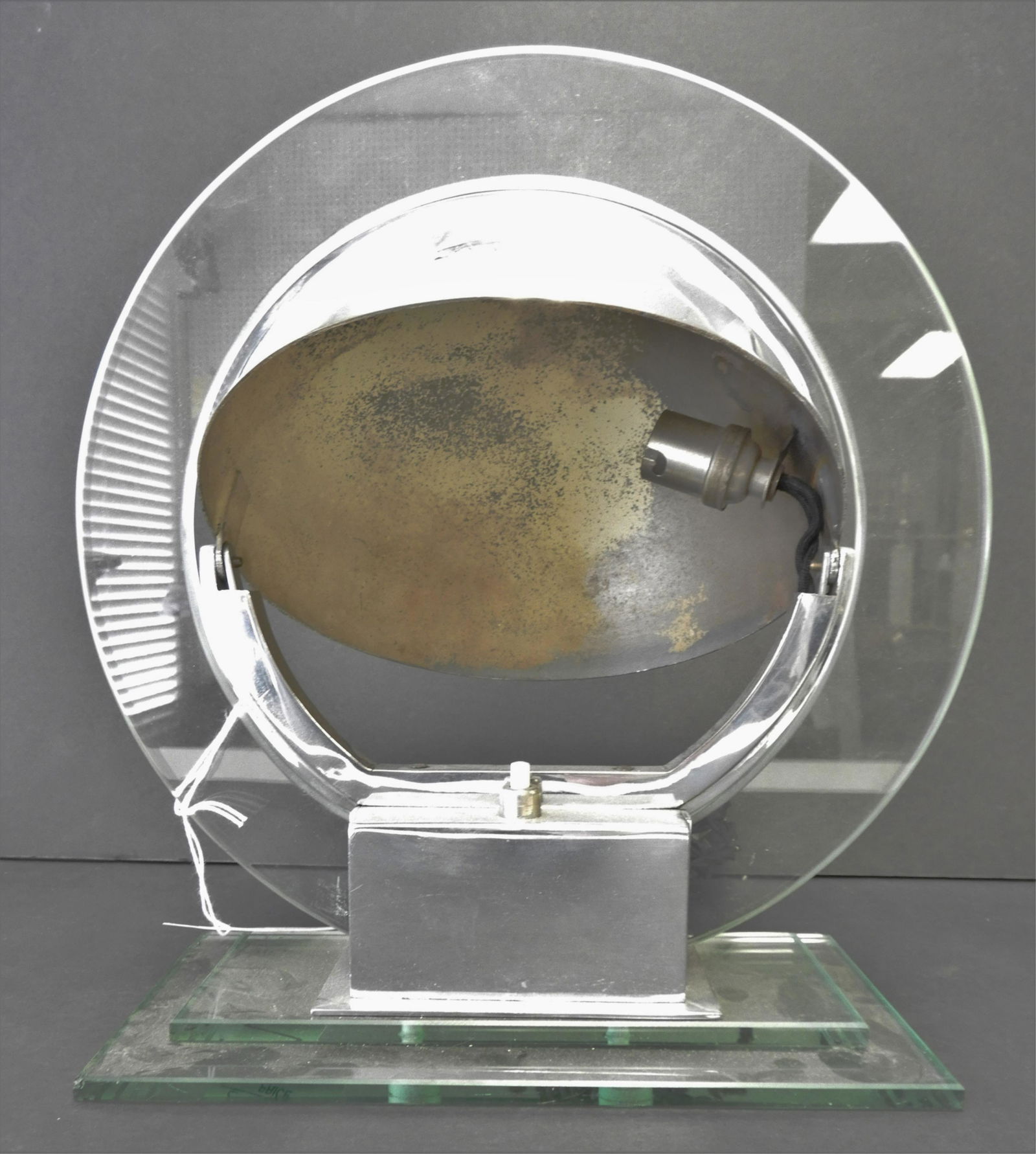 Jacques Adnet Chrome & Glass Desk Lamp, 1930 (1 of 4)