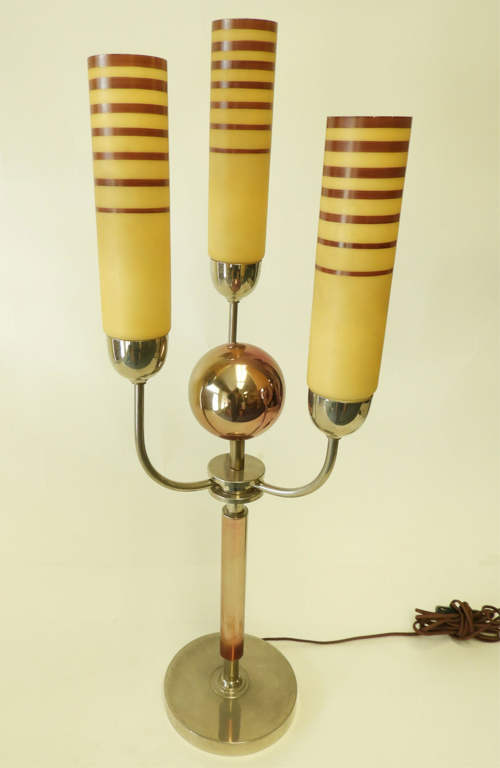 French Art Deco Metal Lamp, Fritz Breuhaus, 1925 (1 of 4)