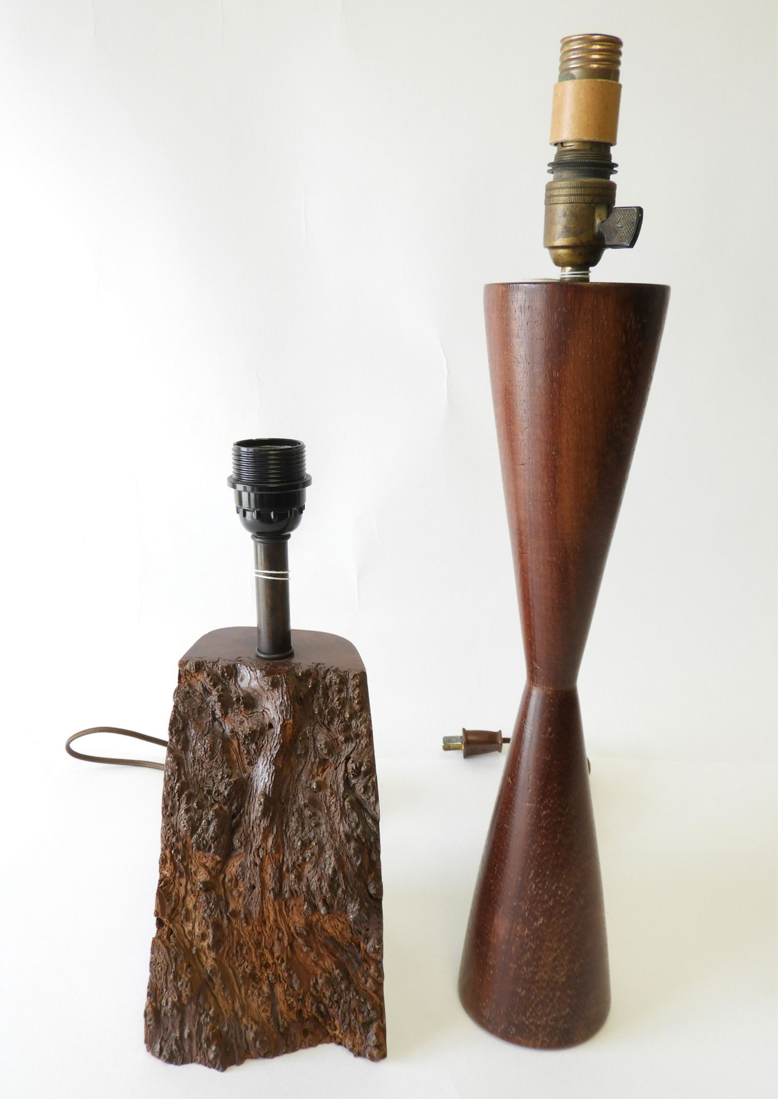 Burl Walnut Lamp & Double Conical Lamp (1 of 4)