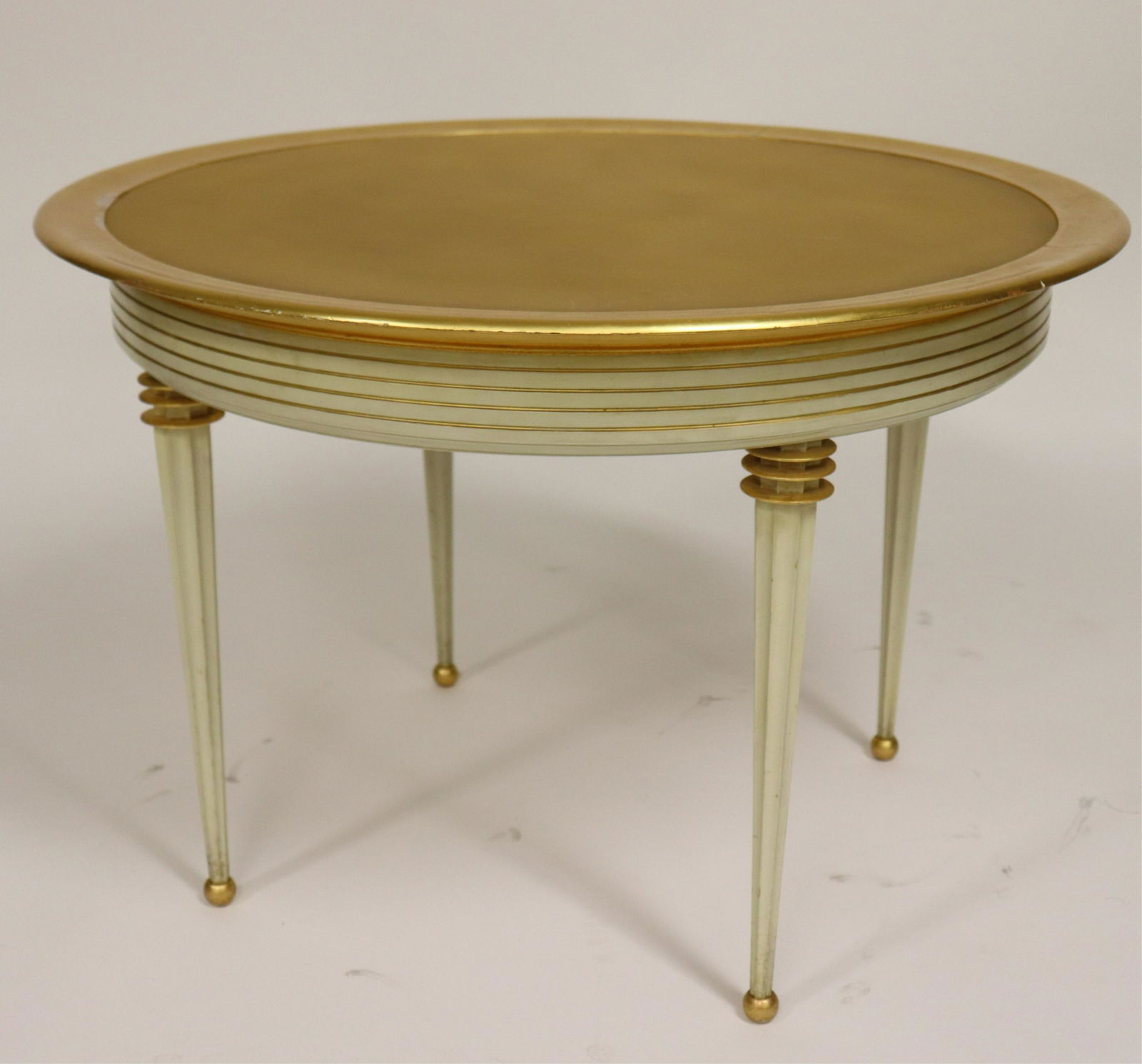 French 1940's Giltwood & White Painted Side Table (1 of 5)