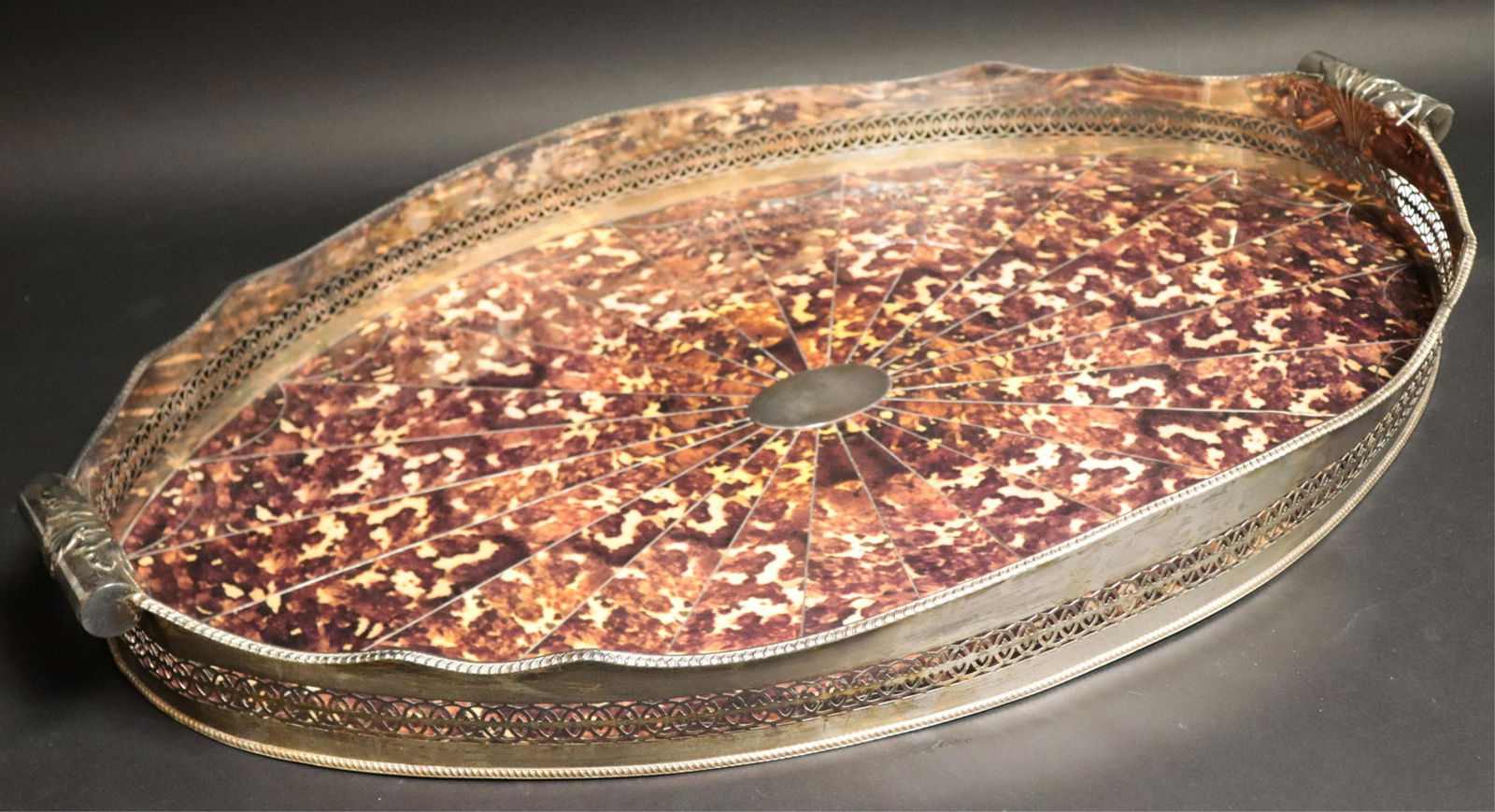 George III Style Inlaid Faux Tortoiseshell Tray (1 of 8)
