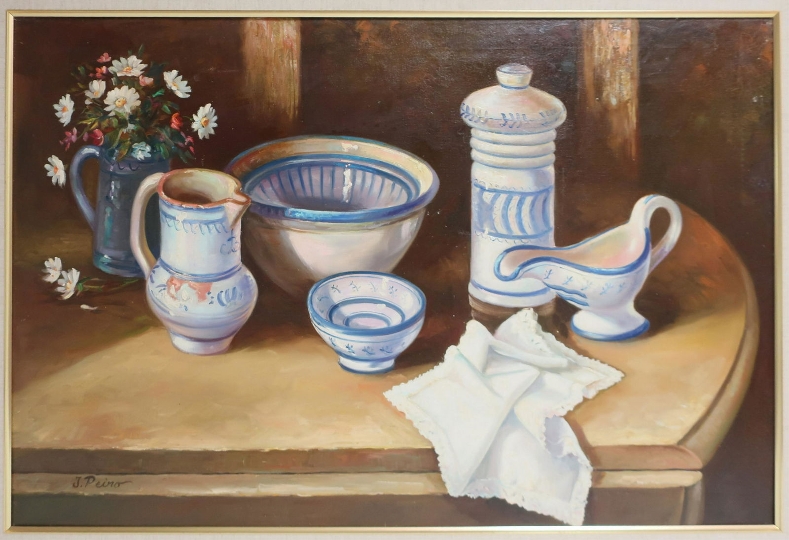 J. Piero, Still Life of Ceramic Vessels, O/C (1 of 4)