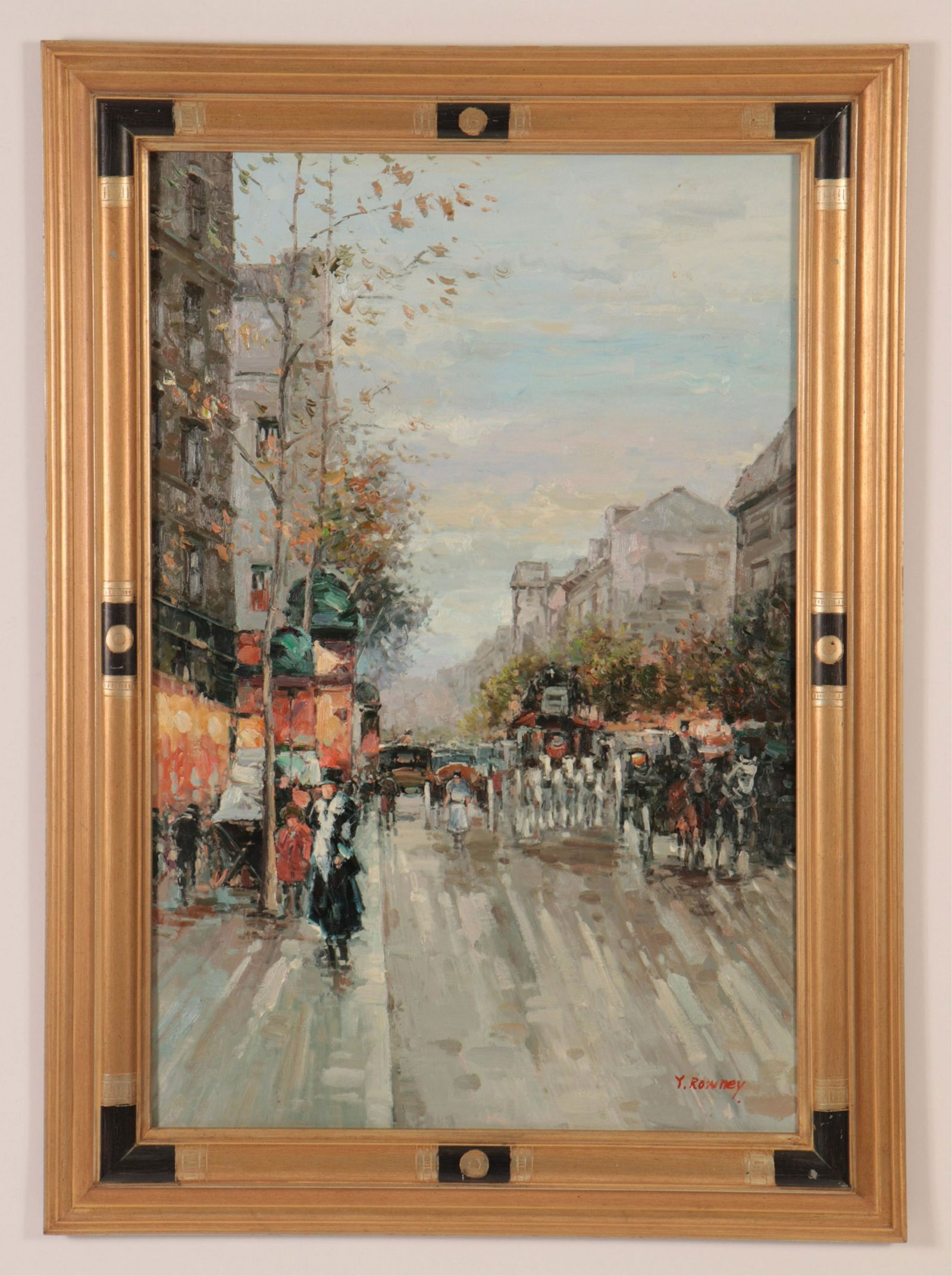 Y. Rowney, 'Paris Street Scene", O/C (1 of 4)