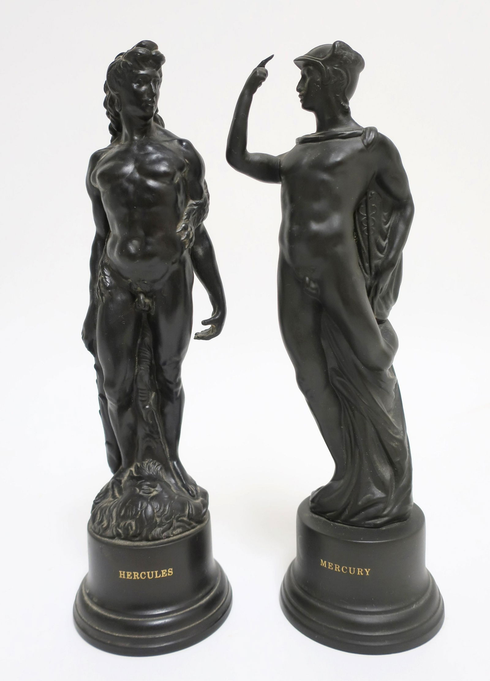 Wedgwood Basalt Figures of Mercury & Hercules (1 of 4)