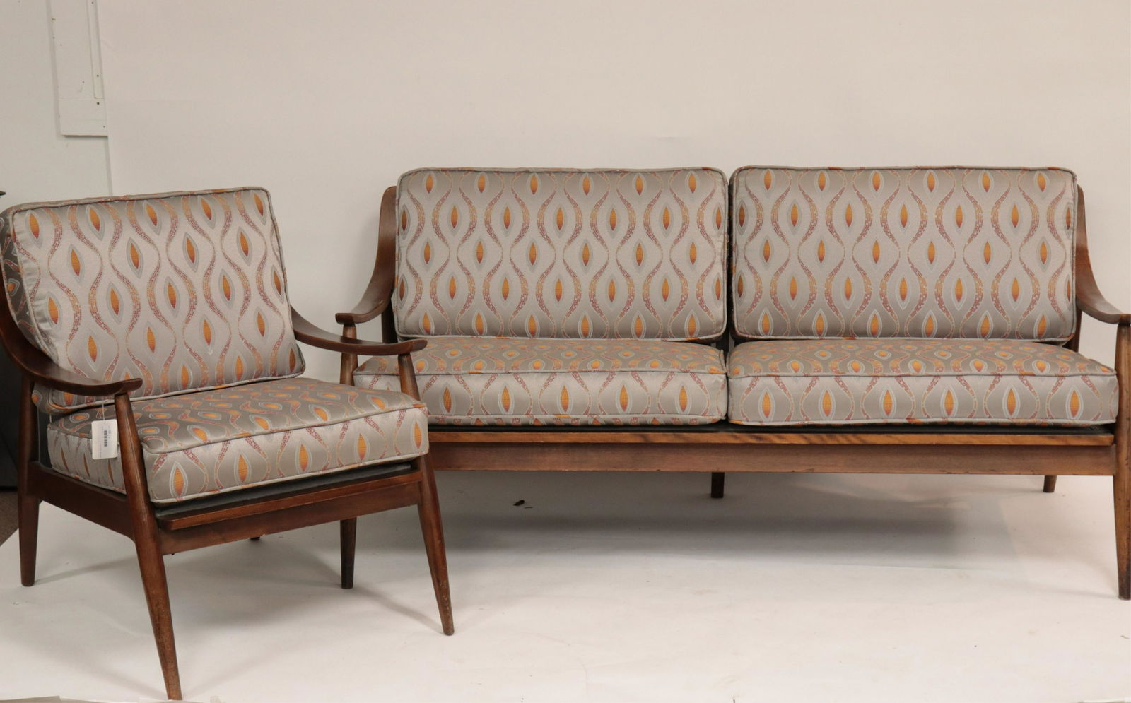 Mid Century Modern Walnut Sofa & Armchair, 1960 (1 of 5)