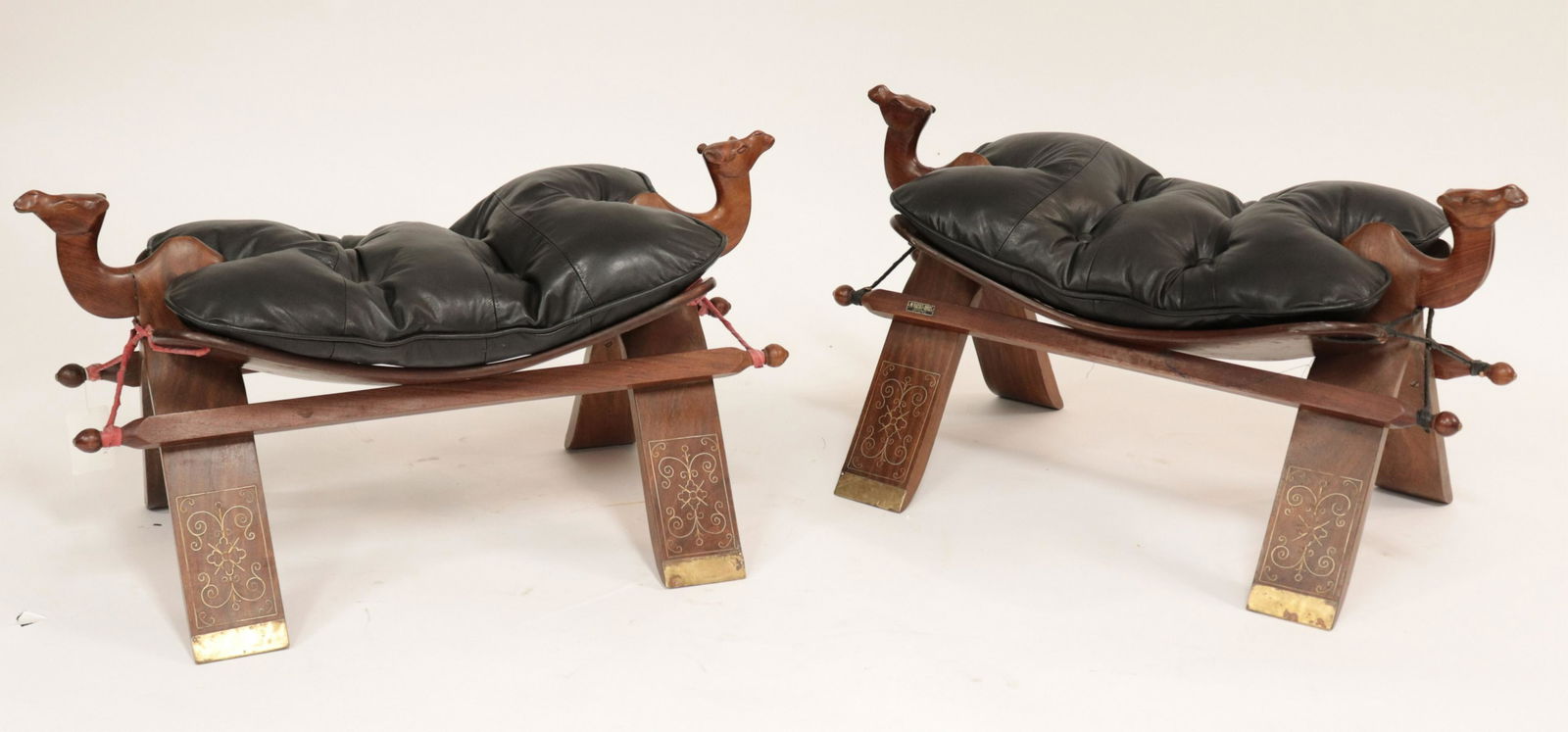 Pr Middle Eastern Camphor Camel Benches, c.1950 (1 of 5)