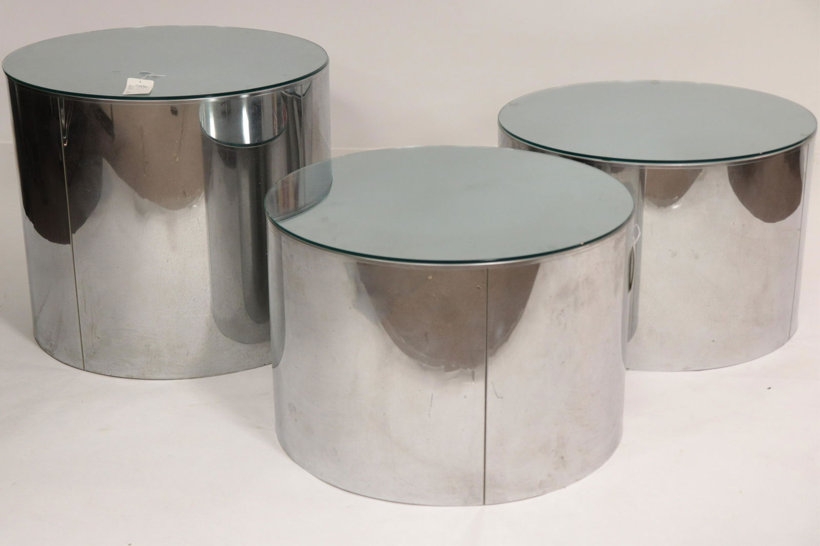 Set of 3 Chrome Drum Tables (1 of 5)