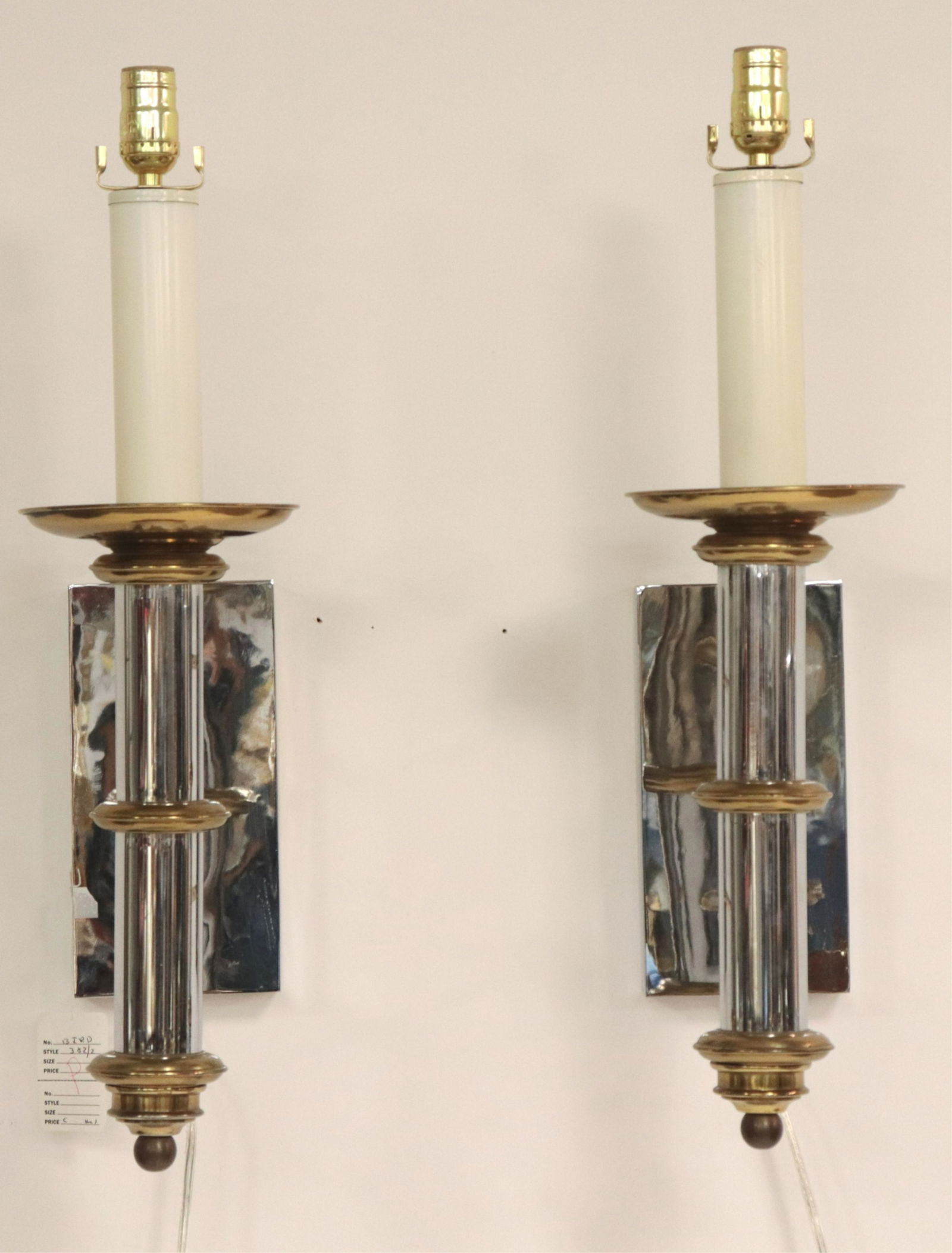 Pair 1970's Chrome & Brass Wall Light, Forecast (1 of 5)