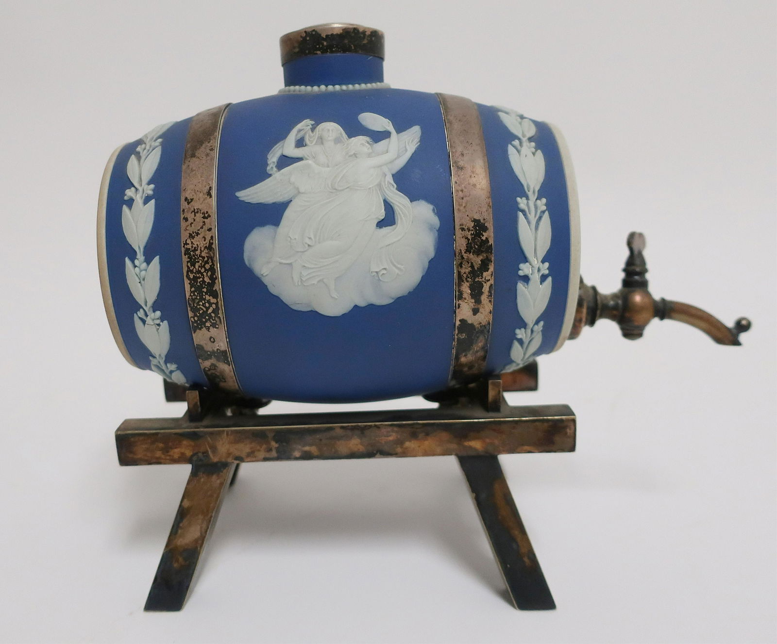 Wedgwood Dark Blue Jasperware Barrel Keg (1 of 5)