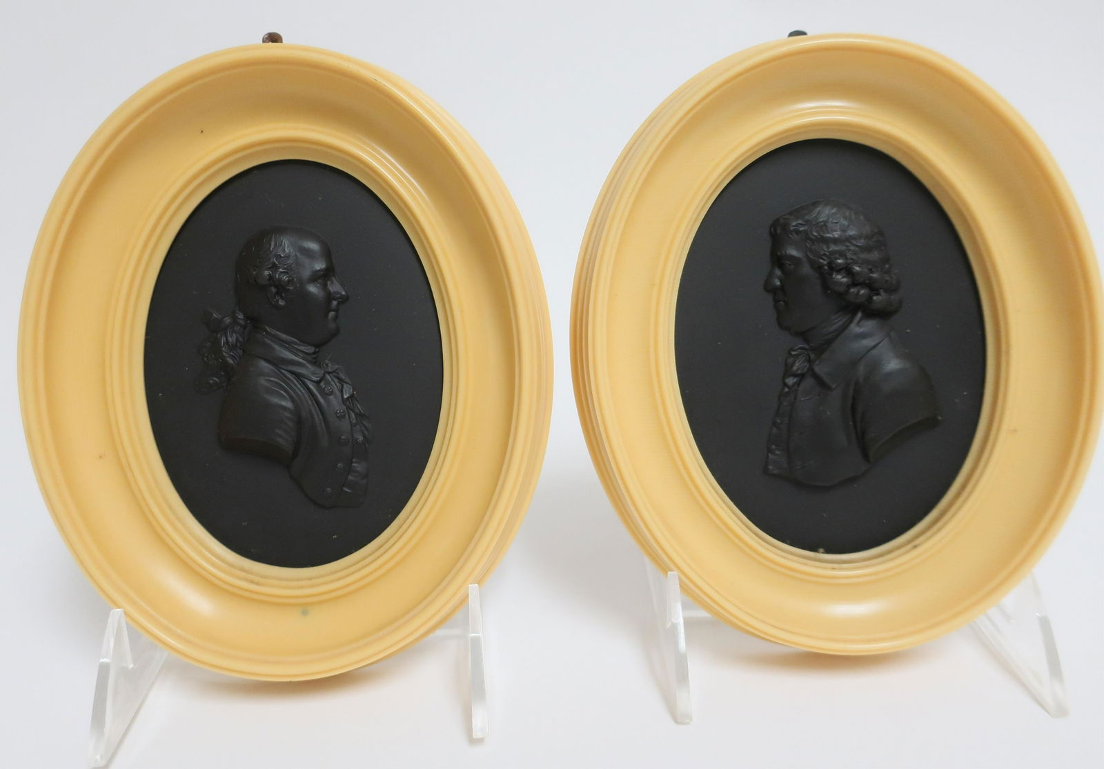2 Wedgwood Black Basalt Plaques, Bentley & Josiah (1 of 4)