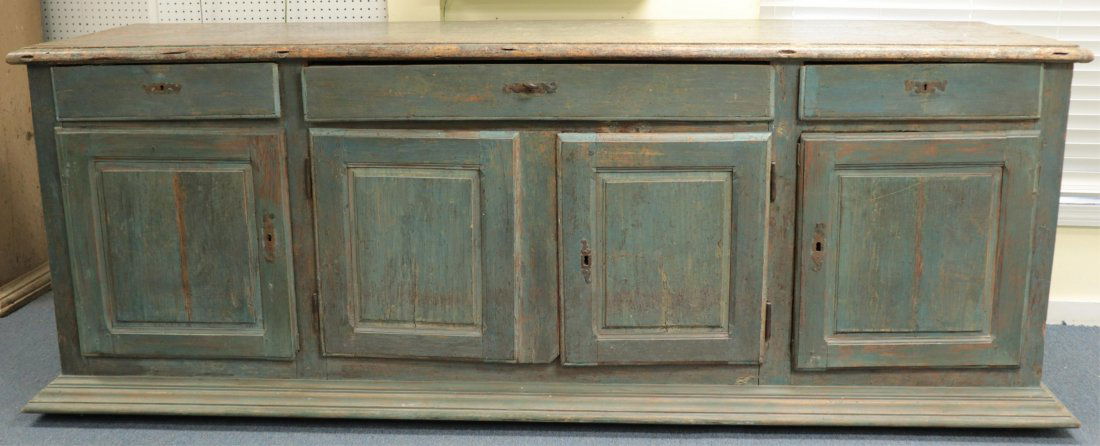 French Provincial Blue Painted Cherry Buffet (1 of 10)