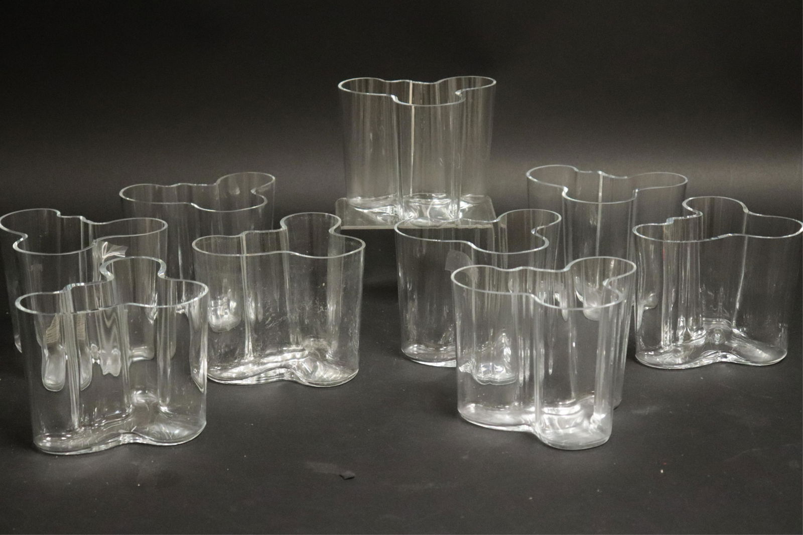 9 Alvar Aalto Clear Glass Vases (1 of 3)