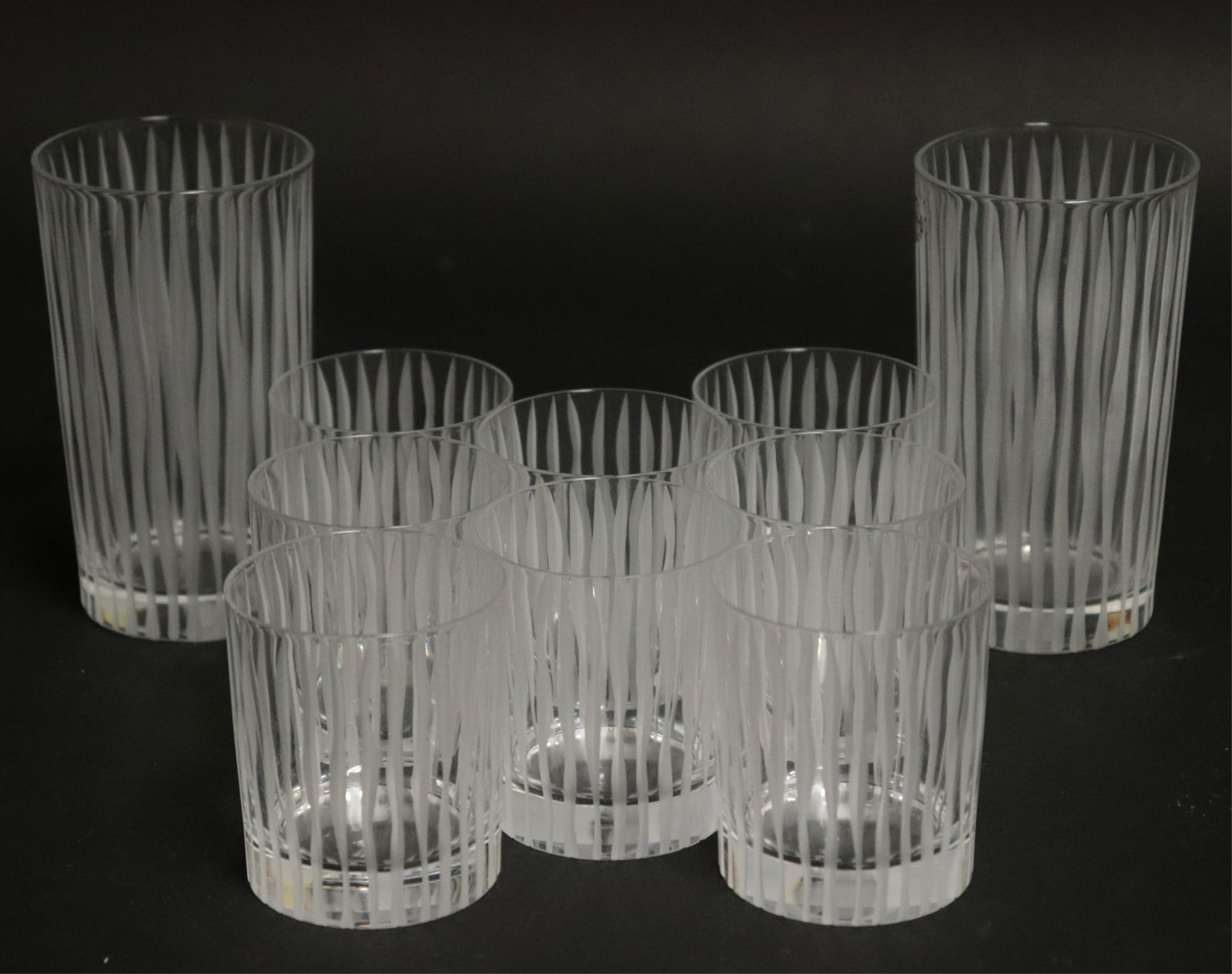 10 Salviati Etched Glass Cups (1 of 4)