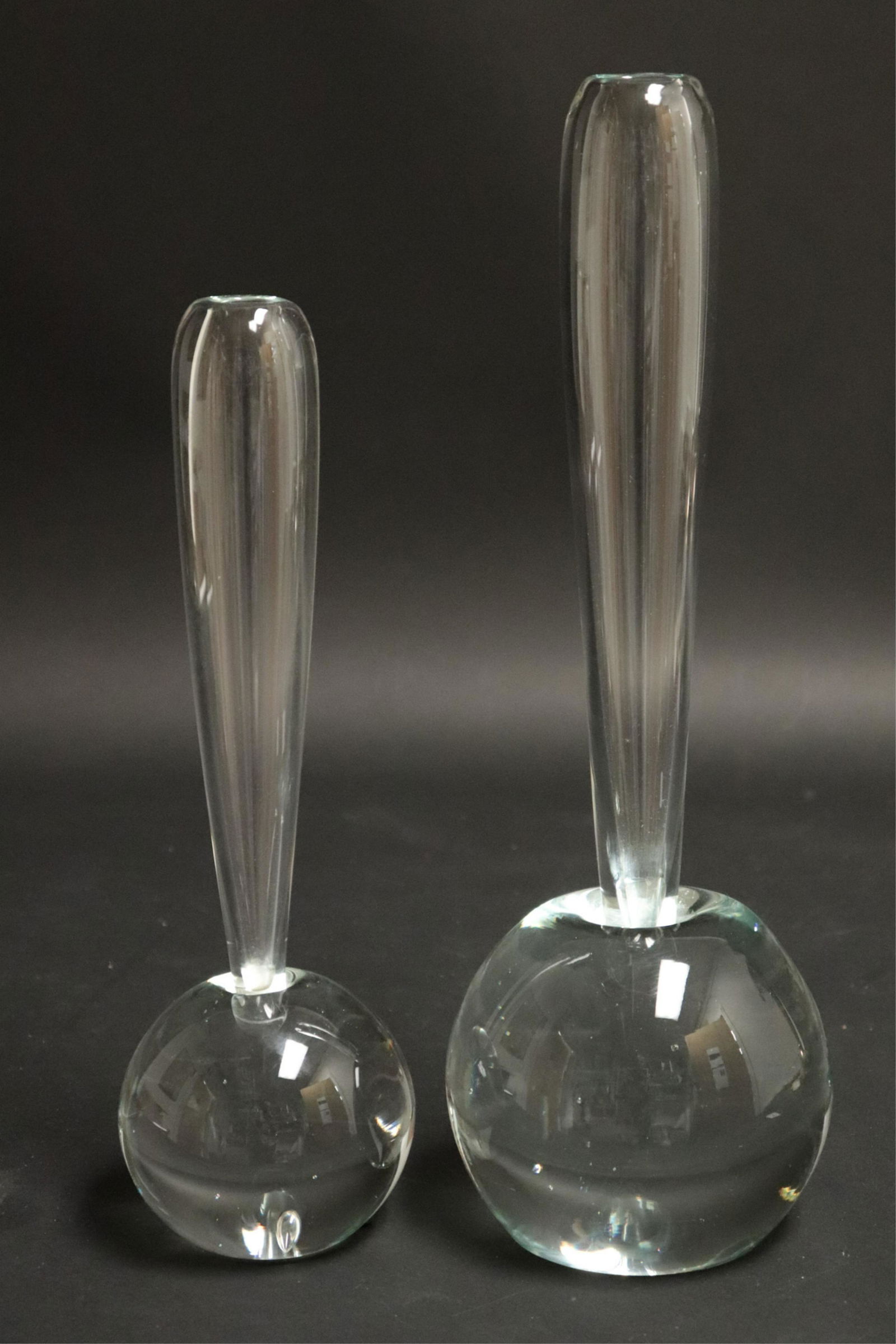 Two Clear Art Glass Bud Vases (1 of 5)