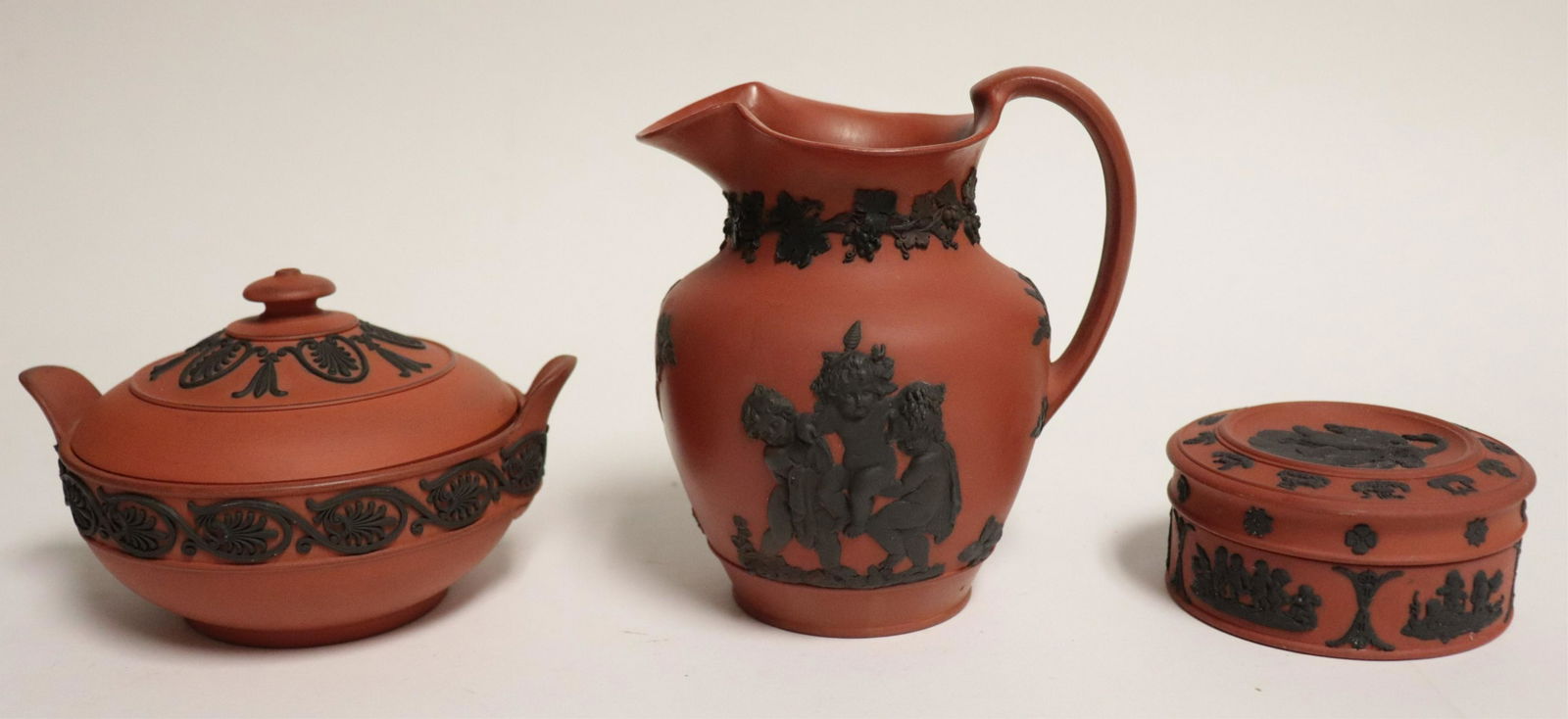 3 Wedgwood Rosso Antico Containers (1 of 5)
