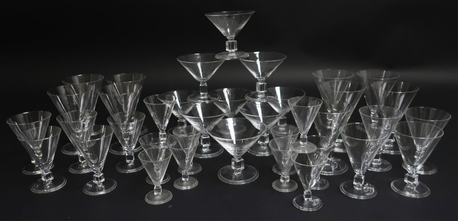 37 Pieces of Contemporary Clear Glass Stemware (1 of 4)