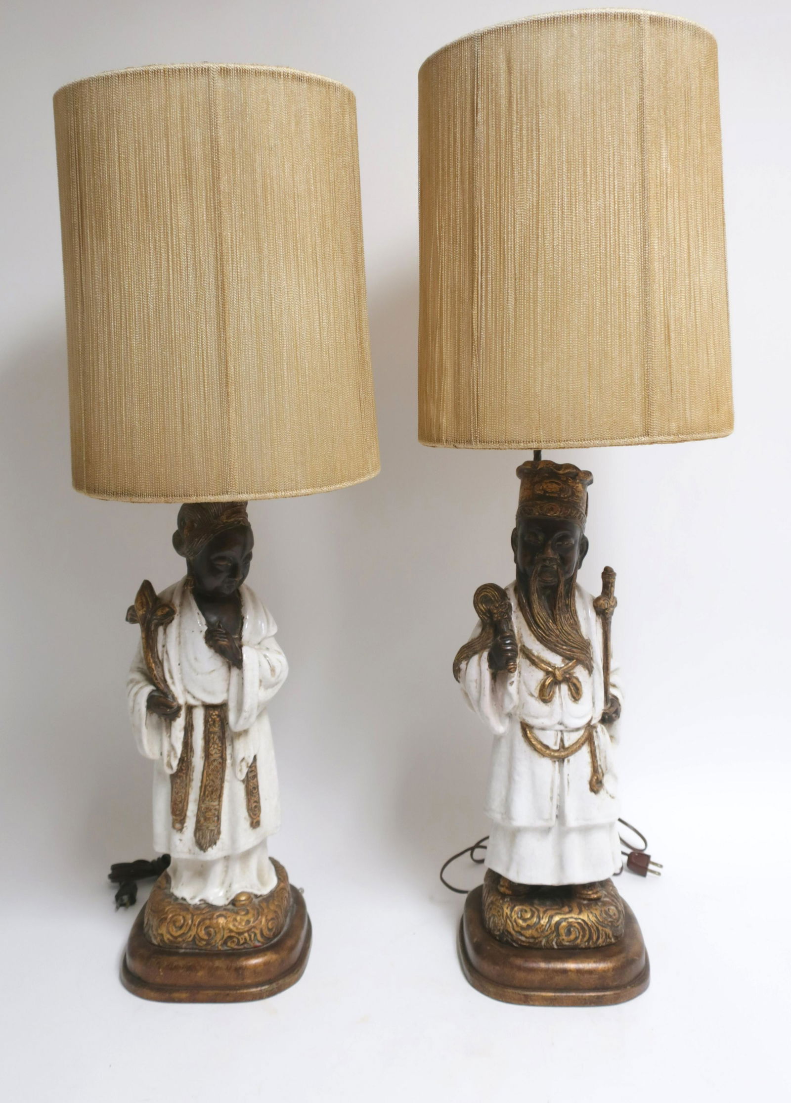 Pair of Chinese Style Figural Ceramic Lamps (1 of 6)